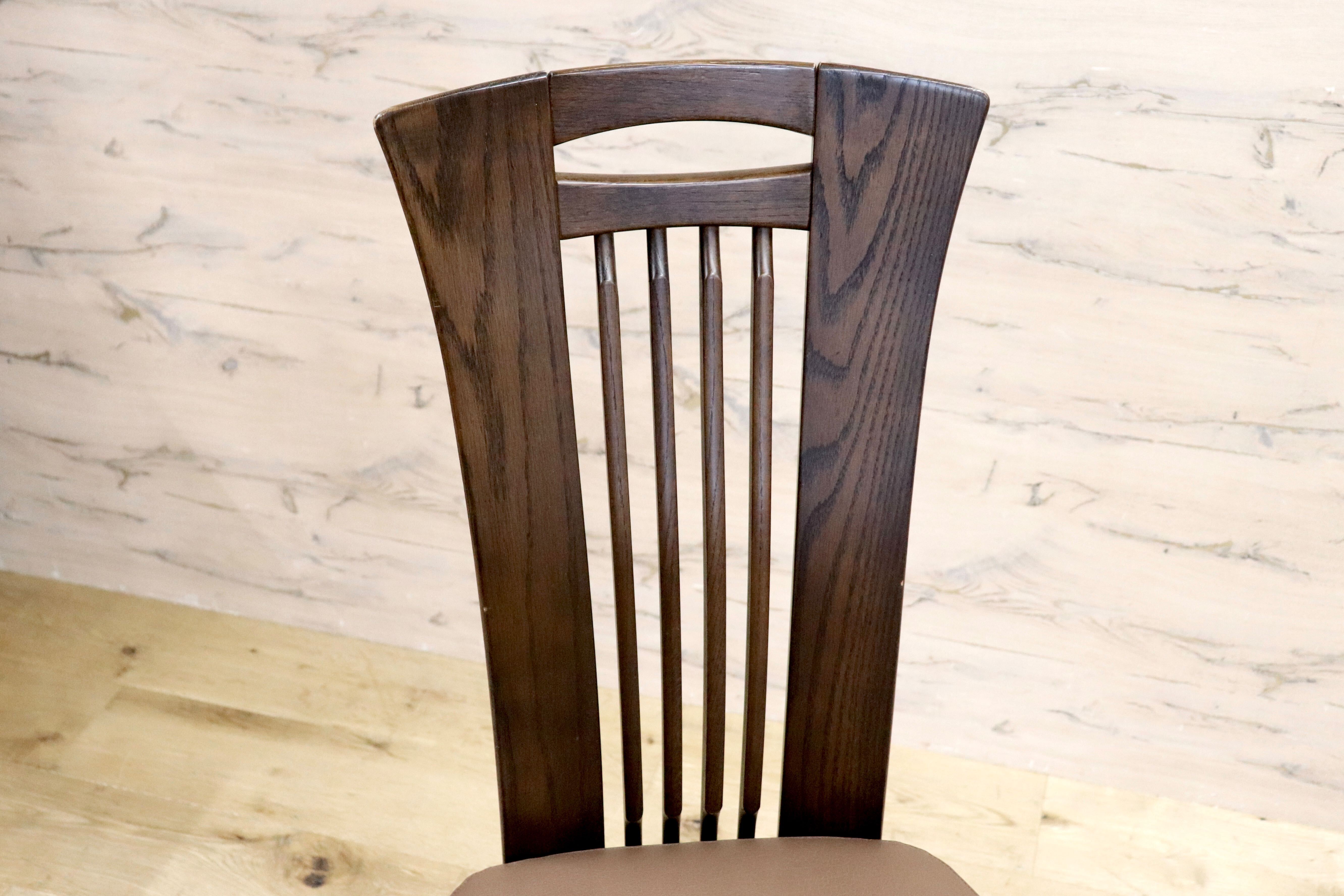 GMHN226A○karimoku / カリモク ダイニングチェア 2脚セット アームレスチェア 椅子 カントリー モダン レトロ オーク 合皮 国産家具