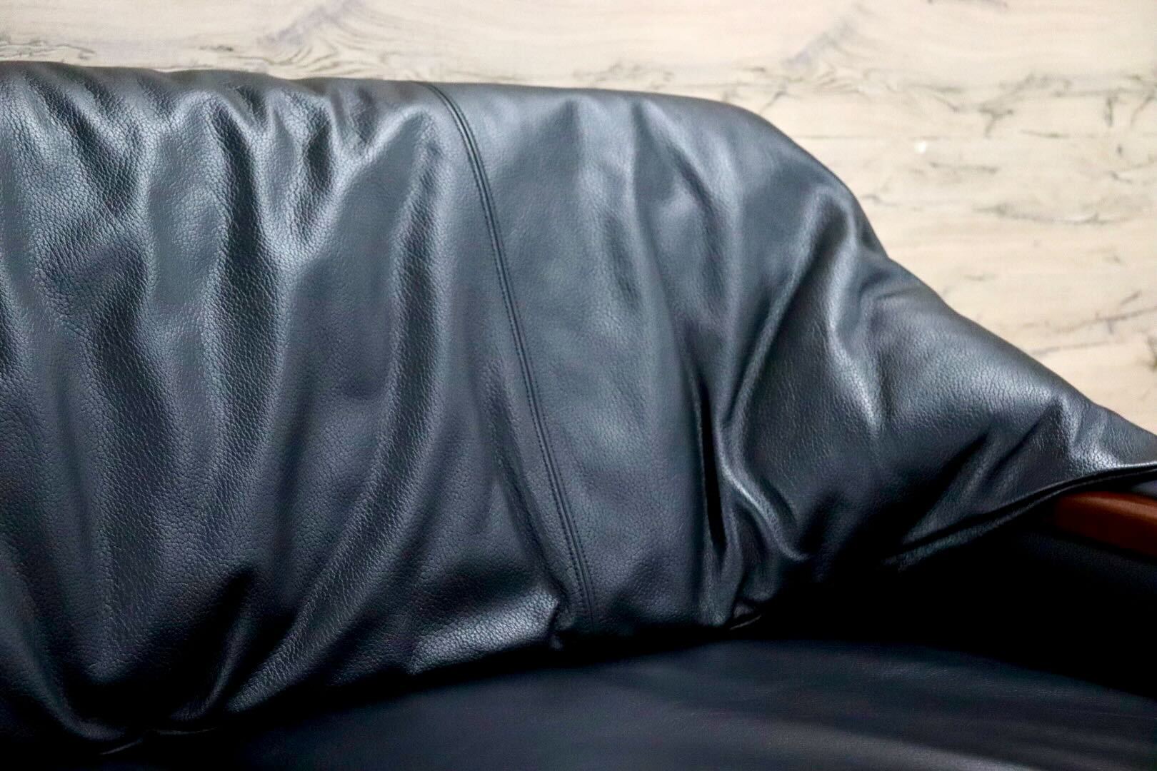 GMFK575A○MORISHIGE / モリシゲ プレステージ 2人掛けソファ ラブソファ 長椅子 黒総革 IDC大塚家具 最高級 応接