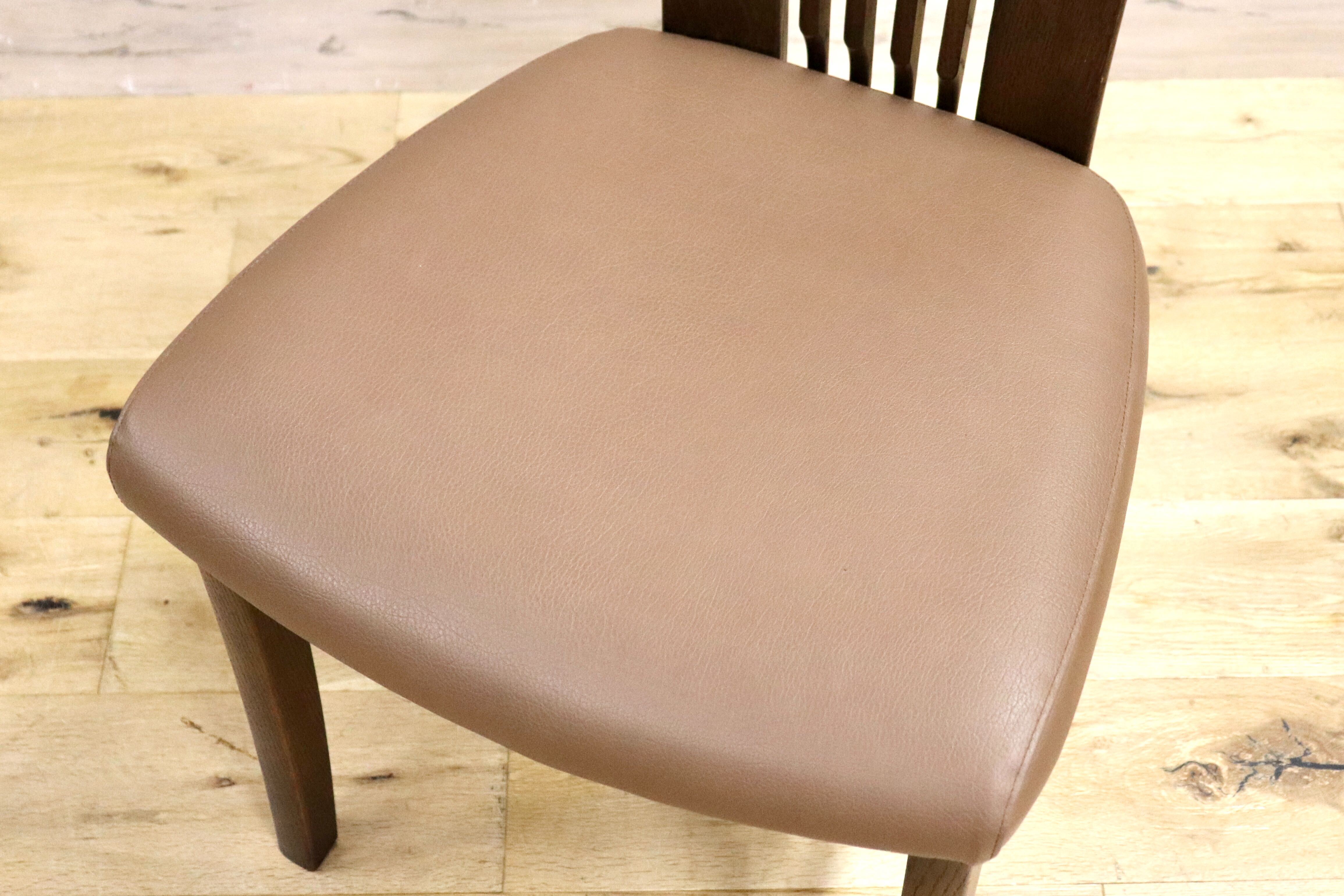 GMHN226A○karimoku / カリモク ダイニングチェア 2脚セット アームレスチェア 椅子 カントリー モダン レトロ オーク 合皮 国産家具