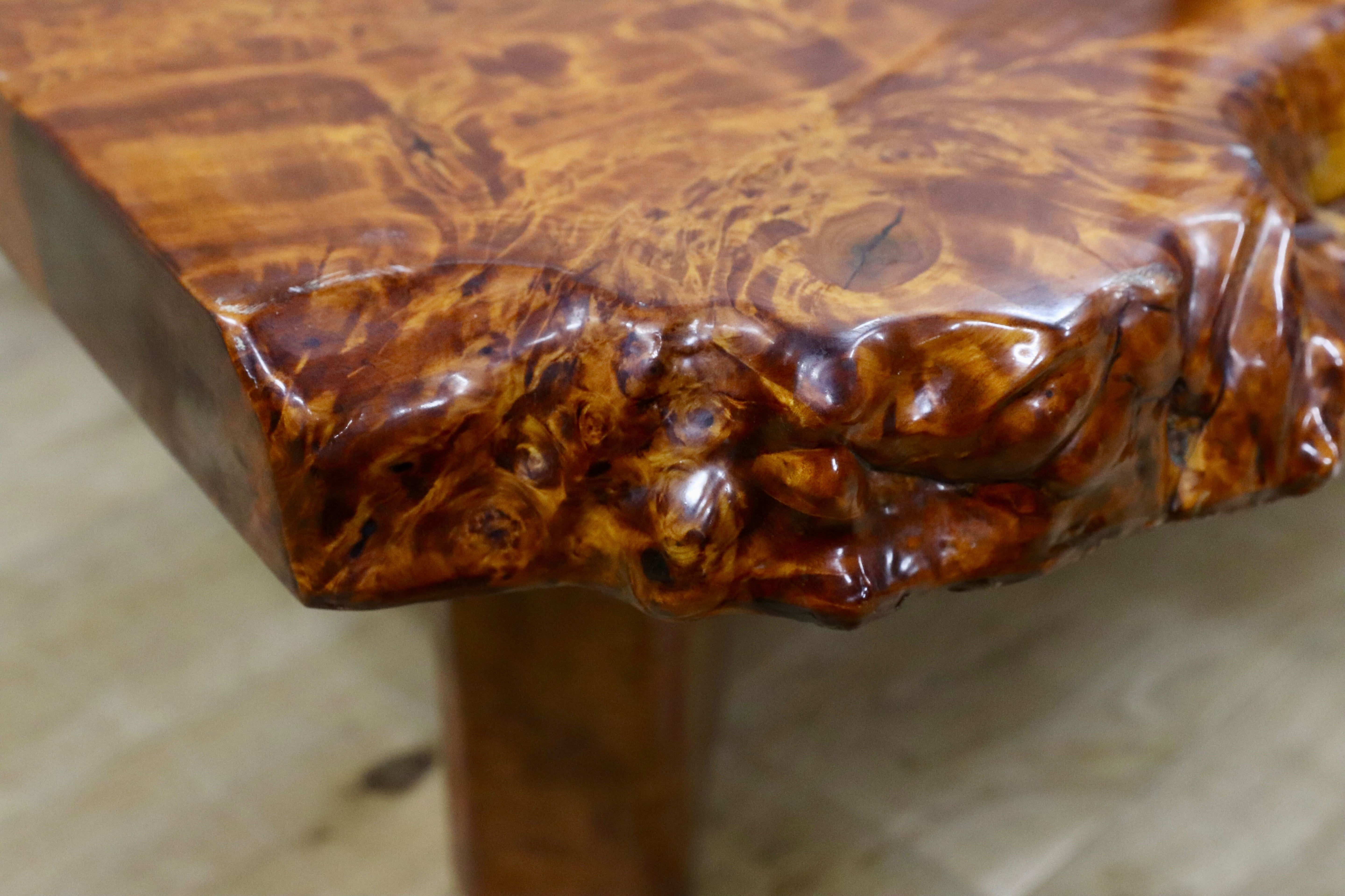 GMIH384○花梨材 座卓 リビングテーブル ローテーブル センターテーブル 瘤杢 バール杢 最高級 和室 座敷 和家具 レトロ アンティーク