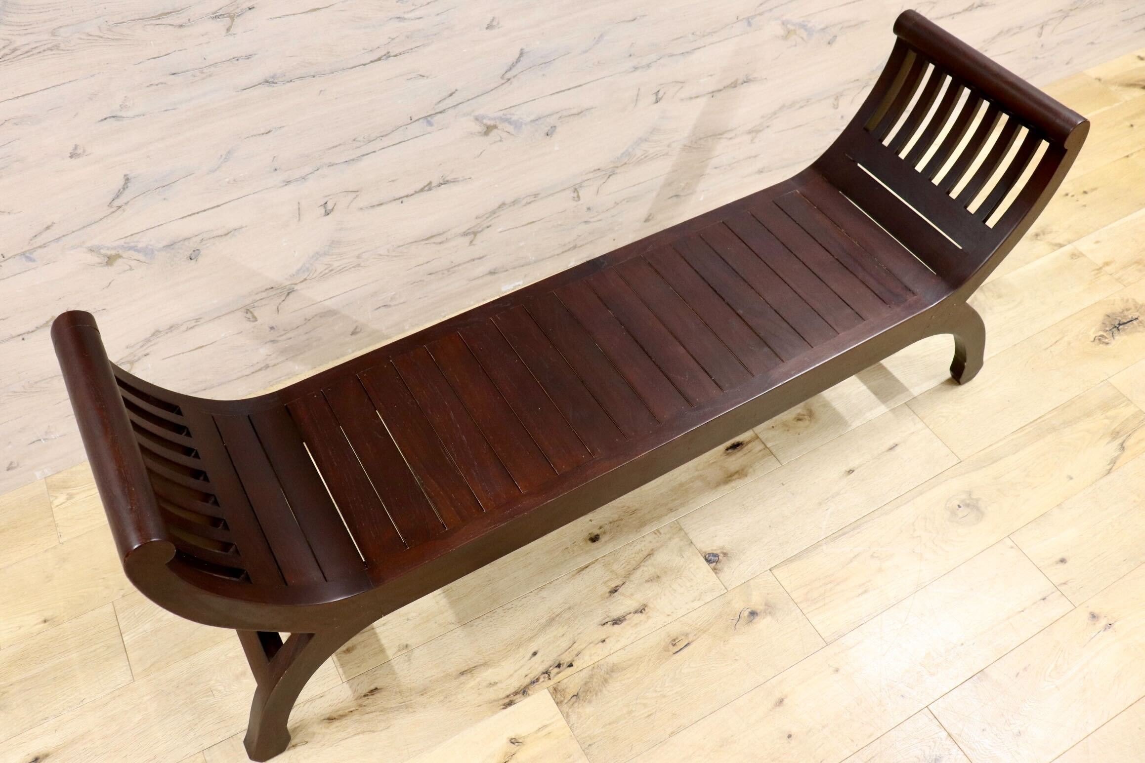 GMIK560A○カルティニベンチ アジアン家具 チーク無垢材 ベンチ 玄関椅子 オブジェ アンティーク リゾート バリ島