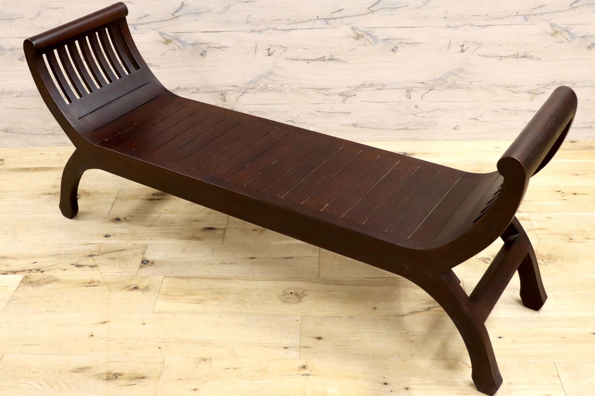 GMIK560A○カルティニベンチ アジアン家具 チーク無垢材 ベンチ 玄関椅子 オブジェ アンティーク リゾート バリ島
