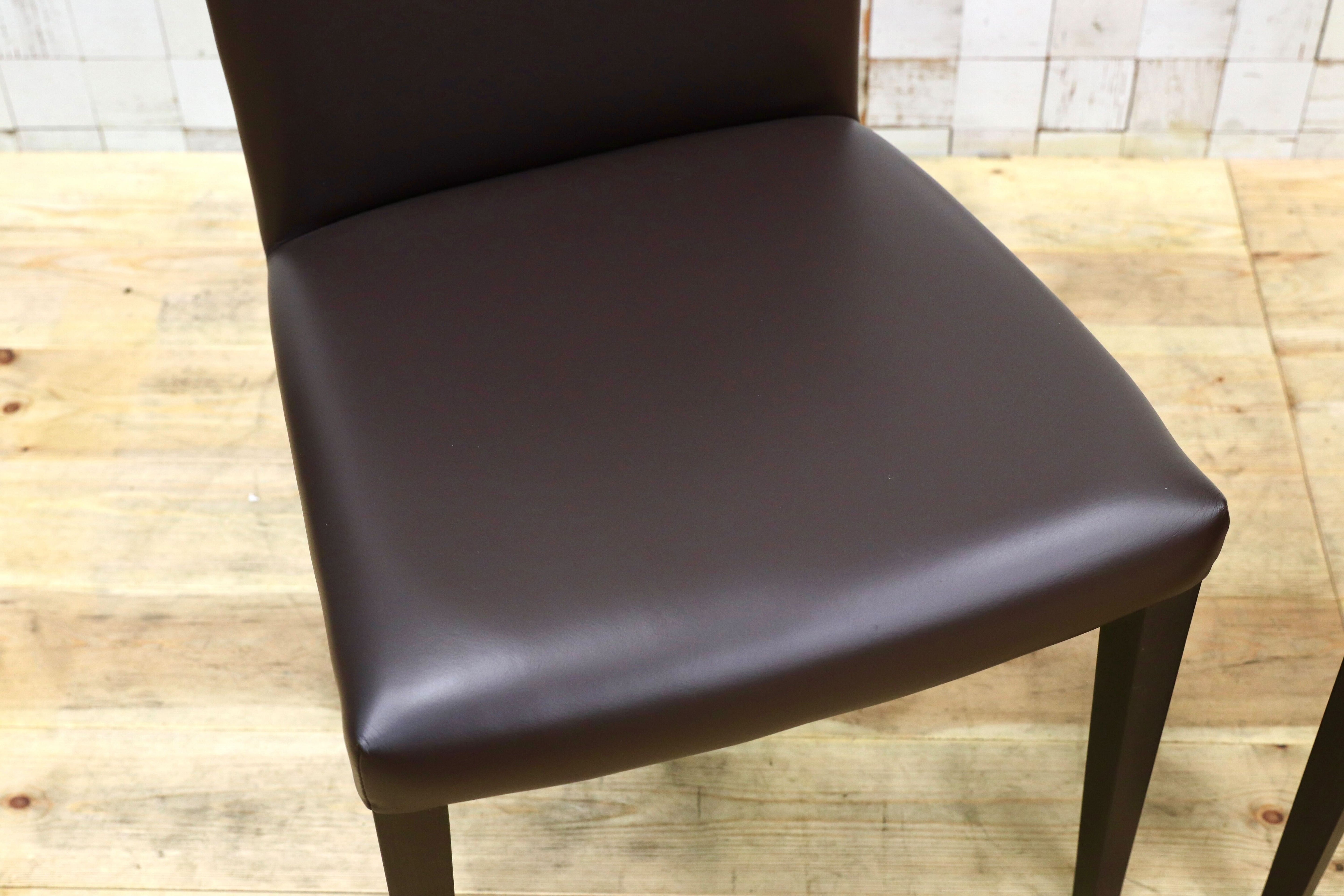 GMIK292B○Poltrona Frau / ポルトローナフラウ Vittoria ヴィットリア ダイニングチェア 椅子 本革 IDC大塚家具 2脚セット 定価約42.6万