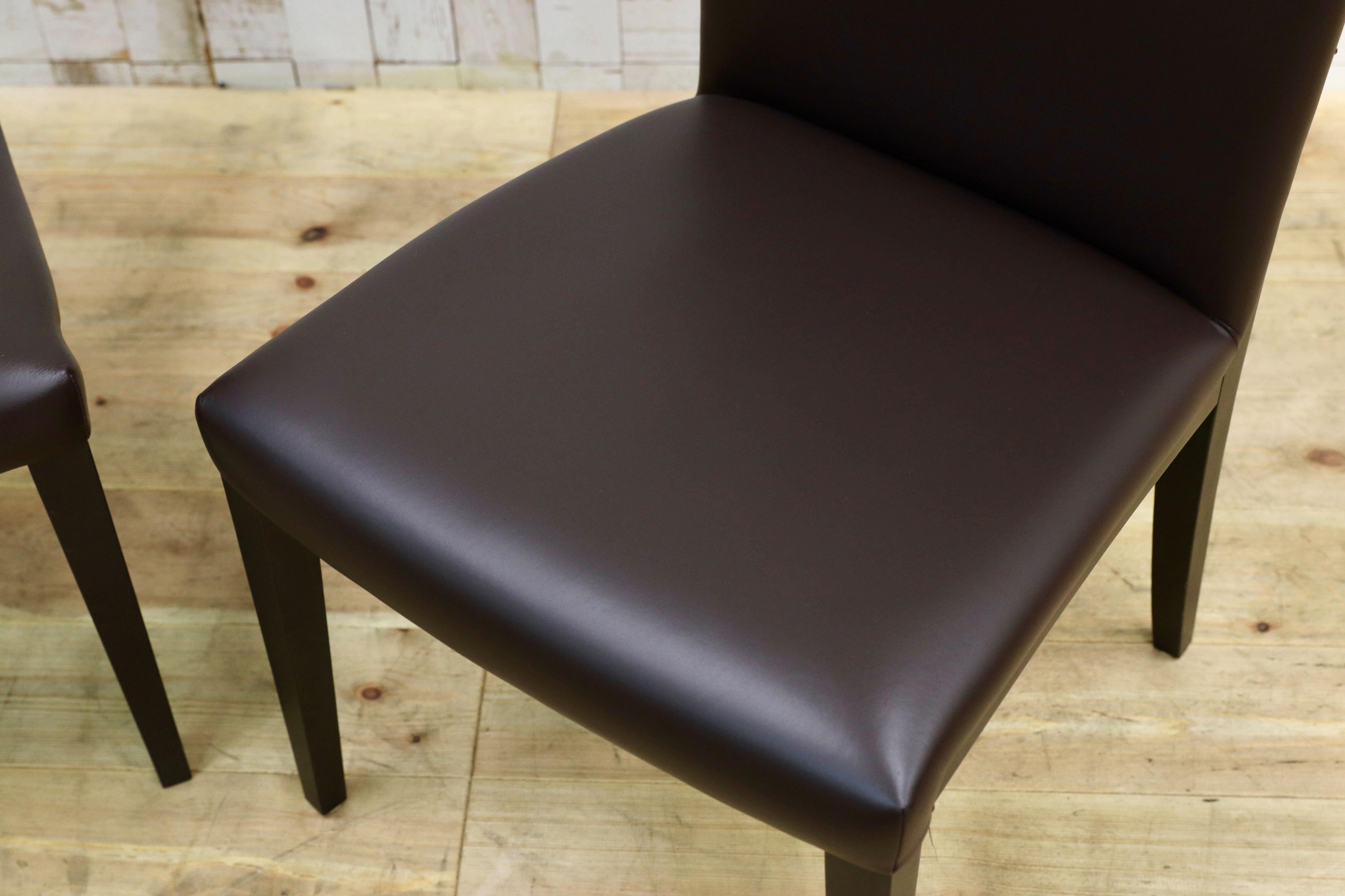 GMIK292B○Poltrona Frau / ポルトローナフラウ Vittoria ヴィットリア ダイニングチェア 椅子 本革 IDC大塚家具 2脚セット 定価約42.6万