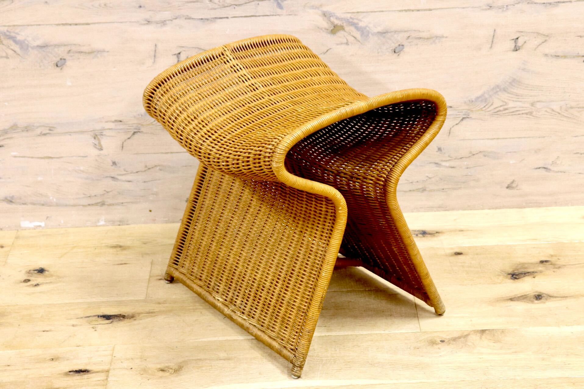 GMIK564A○IDEE / イデー SHROOM WICKER シュルーム ウィッカー ラタンスツール 籐 オットマン サイドチェア 定価約4万