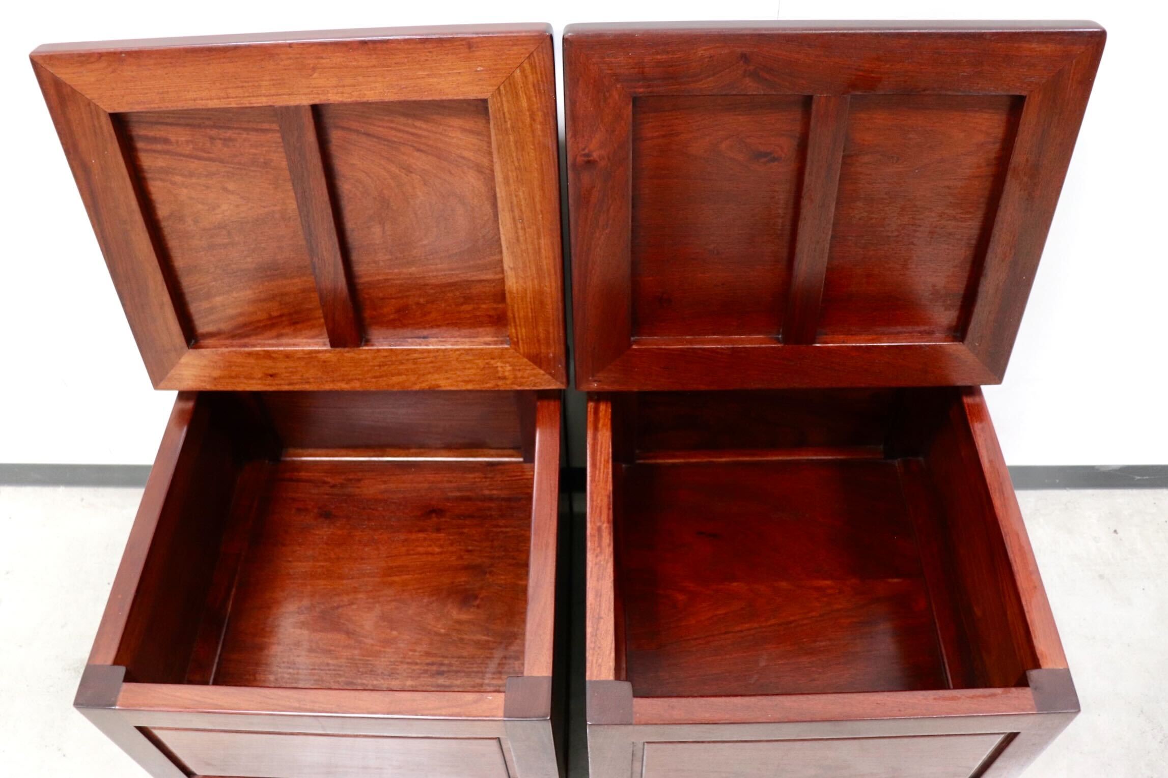 GMGS51A○唐木 花梨 無垢材 ダイニングチェア 囲炉裏チェア 2脚セット 食卓椅子 和家具 収納付き 炉端 和モダン レトロ アンティーク 希少