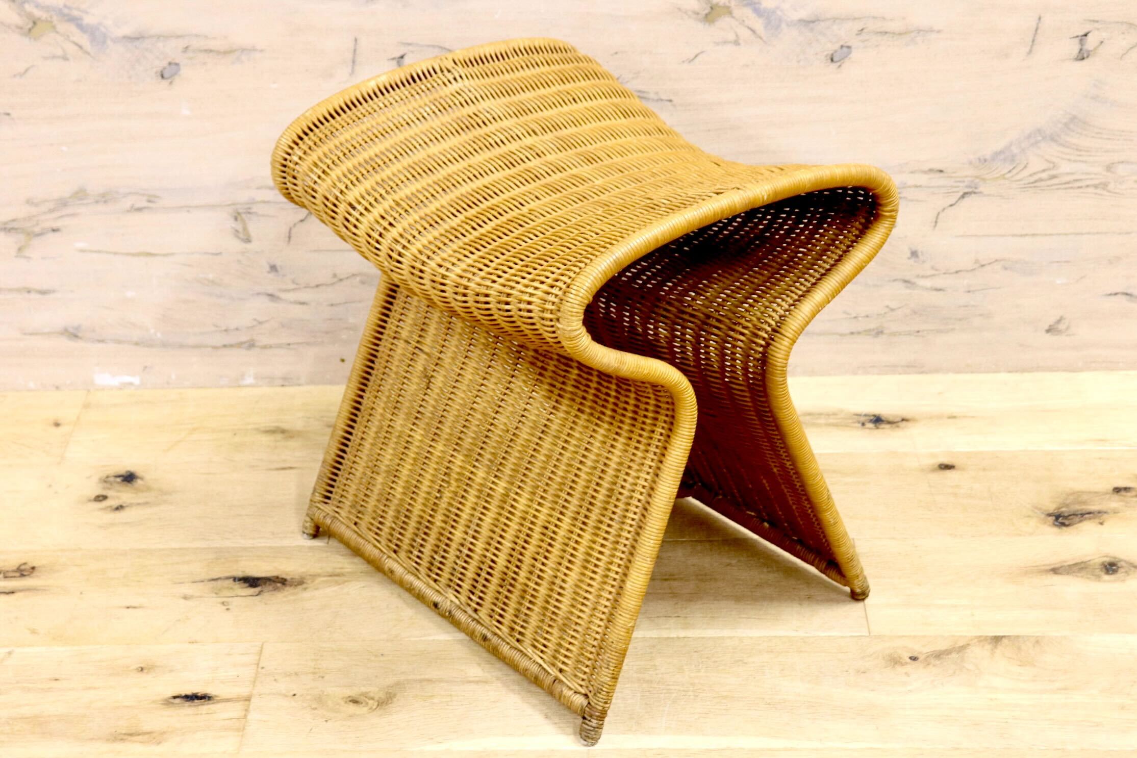 GMIK564B○IDEE / イデー SHROOM WICKER シュルーム ウィッカー ラタンスツール 籐 オットマン サイドチェア 定価約4万 腰掛け チェア