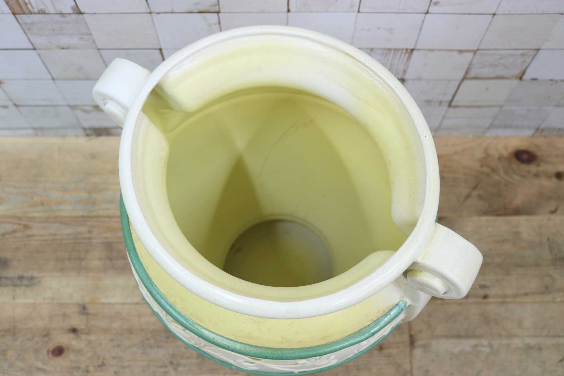 GMHS107◯イタリア製 傘立て アンブレラスタンド 花瓶 フラワーベース 陶器 壺 花器 オブジェ インテリア ヨーロピアン アンティーク