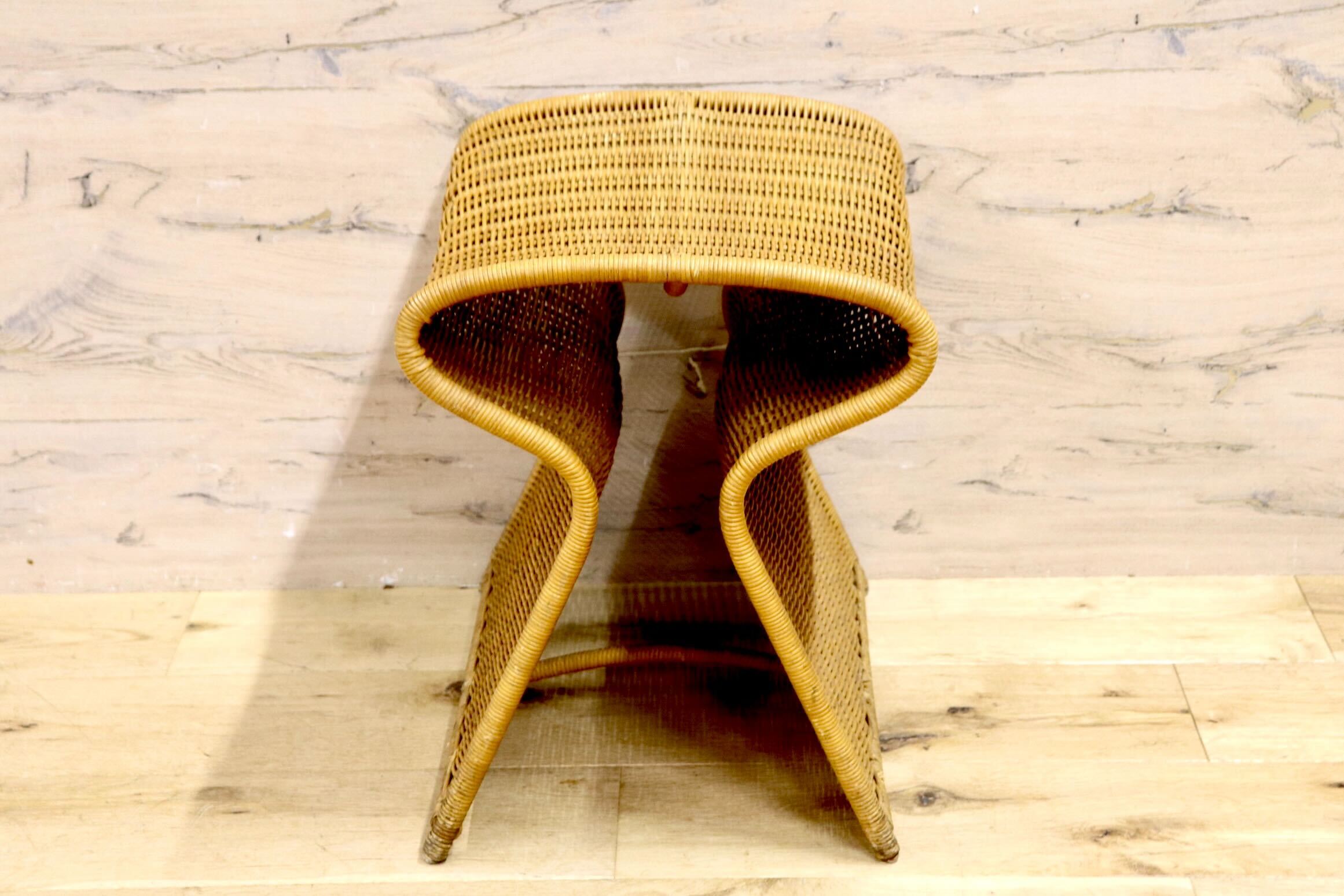 GMIK564B○IDEE / イデー SHROOM WICKER シュルーム ウィッカー ラタンスツール 籐 オットマン サイドチェア 定価約4万 腰掛け チェア