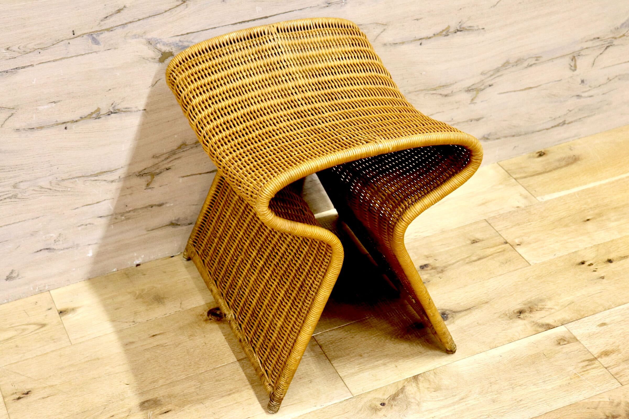 GMIK564B○IDEE / イデー SHROOM WICKER シュルーム ウィッカー ラタンスツール 籐 オットマン サイドチェア 定価約4万 腰掛け チェア