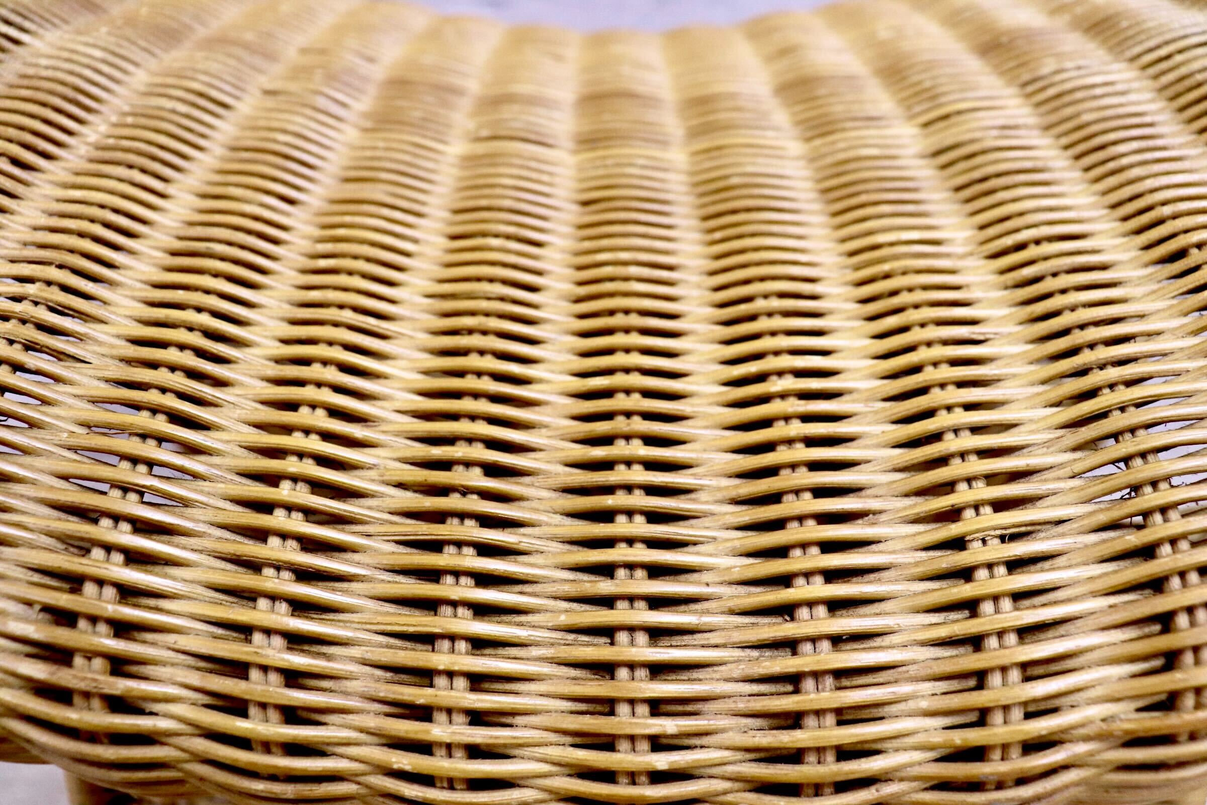 GMIK564B○IDEE / イデー SHROOM WICKER シュルーム ウィッカー ラタンスツール 籐 オットマン サイドチェア 定価約4万 腰掛け チェア