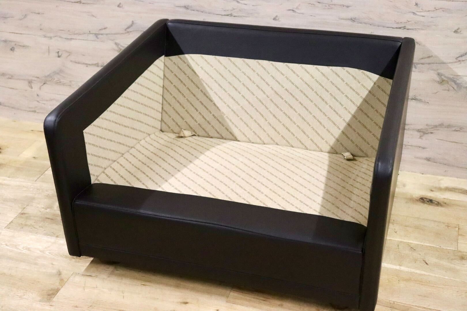 GMHN201F○PoltronaFrau / ポルトローナフラウ 1人掛けソファ シングルソファ イタリア製 総革 ダークブラウン IDC大塚家具 定価約150万