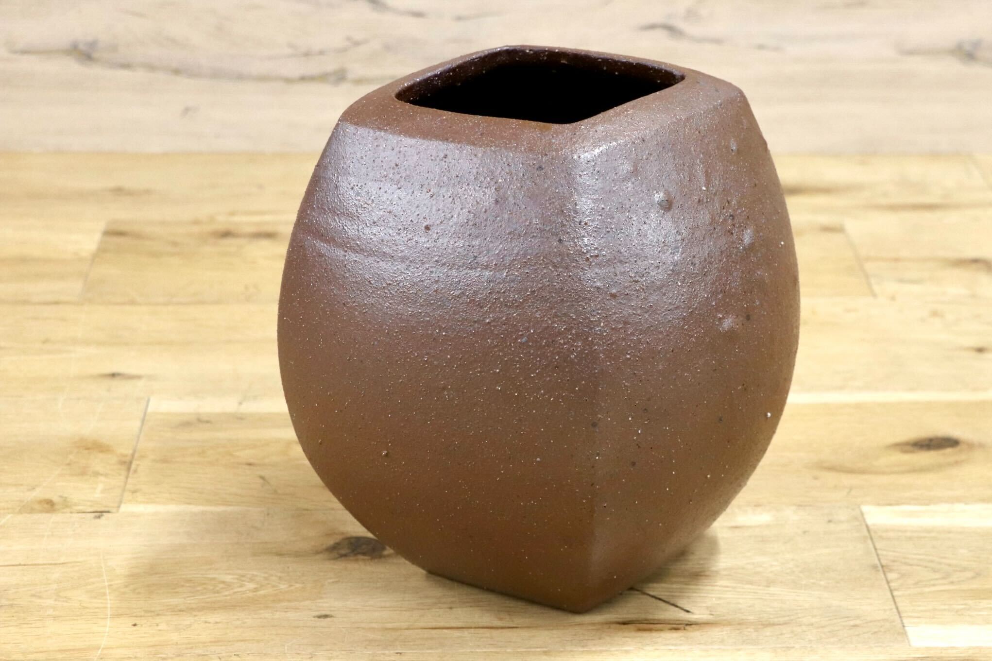 GMIO1◯市野悟窯 丹波焼 花瓶 フラワーベース 花入 壺 作家物 陶器 市野哲次 伝統工芸 丹波篠山 未使用
