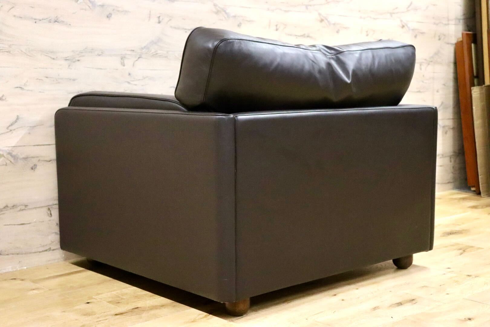 GMHN201F○PoltronaFrau / ポルトローナフラウ 1人掛けソファ シングルソファ イタリア製 総革 ダークブラウン IDC大塚家具 定価約150万