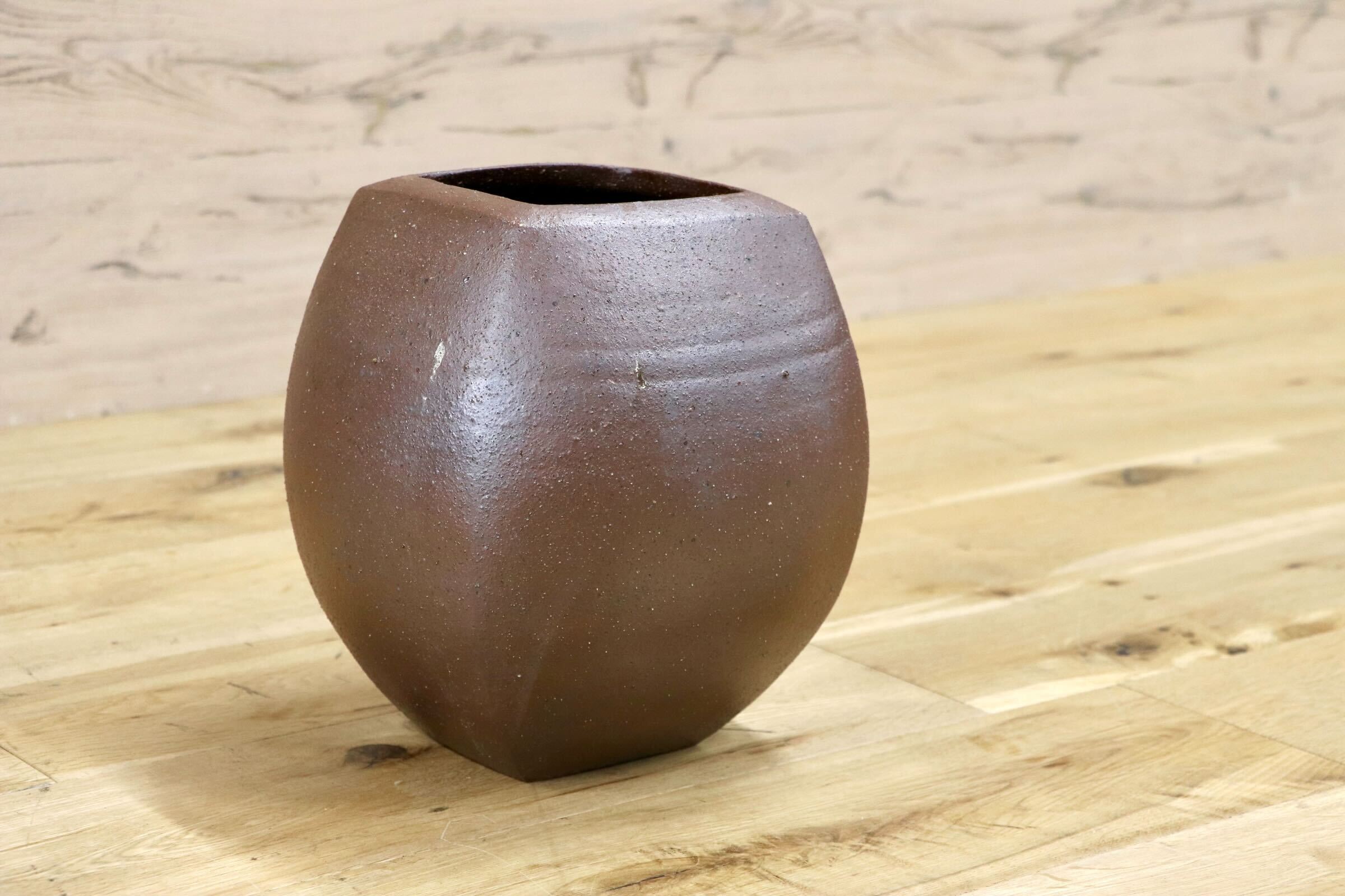 GMIO1◯市野悟窯 丹波焼 花瓶 フラワーベース 花入 壺 作家物 陶器 市野哲次 伝統工芸 丹波篠山 未使用