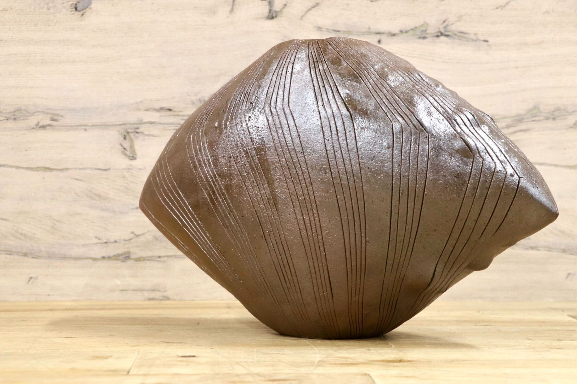 GMIO2◯市野悟窯 丹波焼 花瓶 フラワーベース 花入 壺 作家物 陶器 市野哲次 伝統工芸 丹波篠山