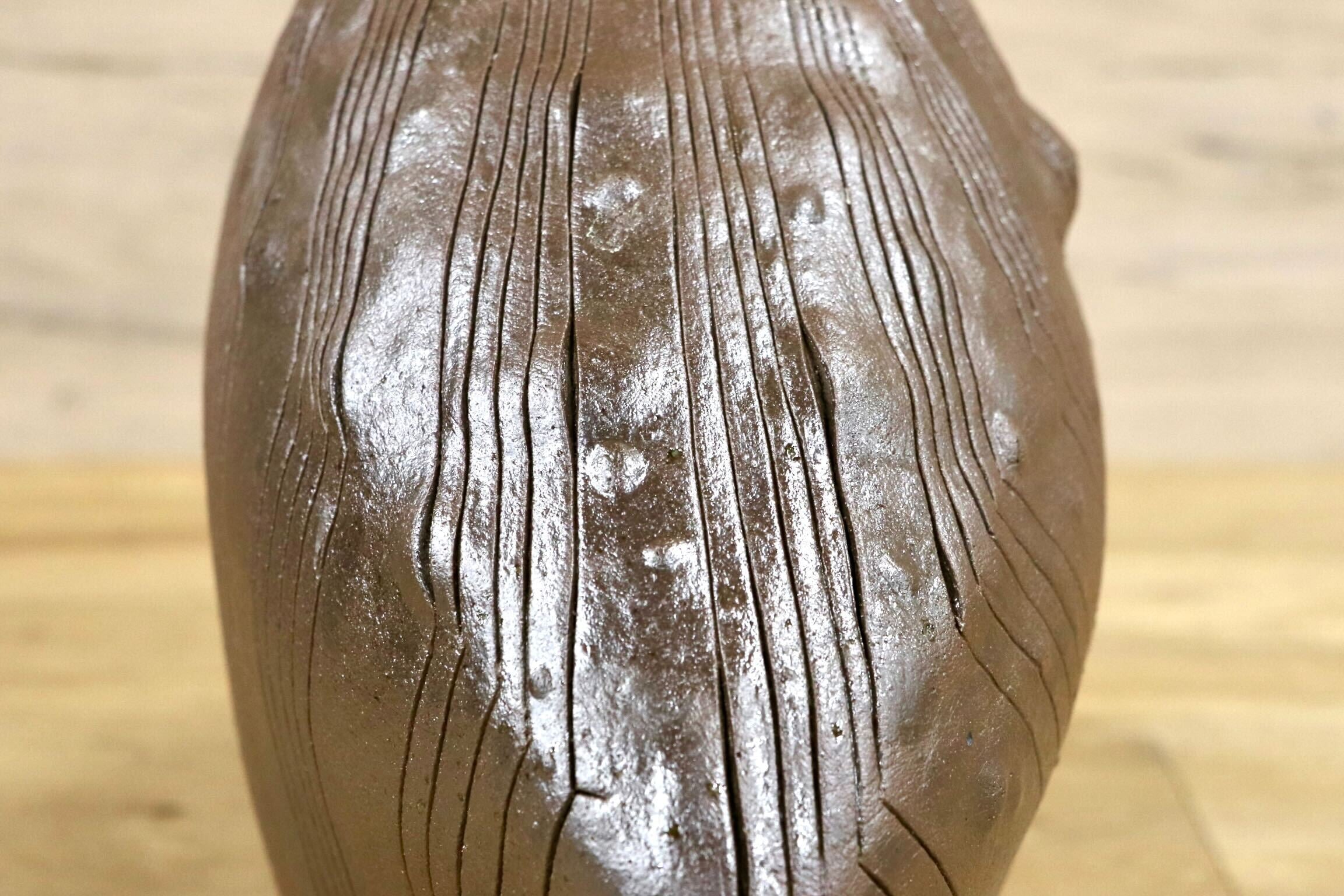 GMIO2◯市野悟窯 丹波焼 花瓶 フラワーベース 花入 壺 作家物 陶器 市野哲次 伝統工芸 丹波篠山