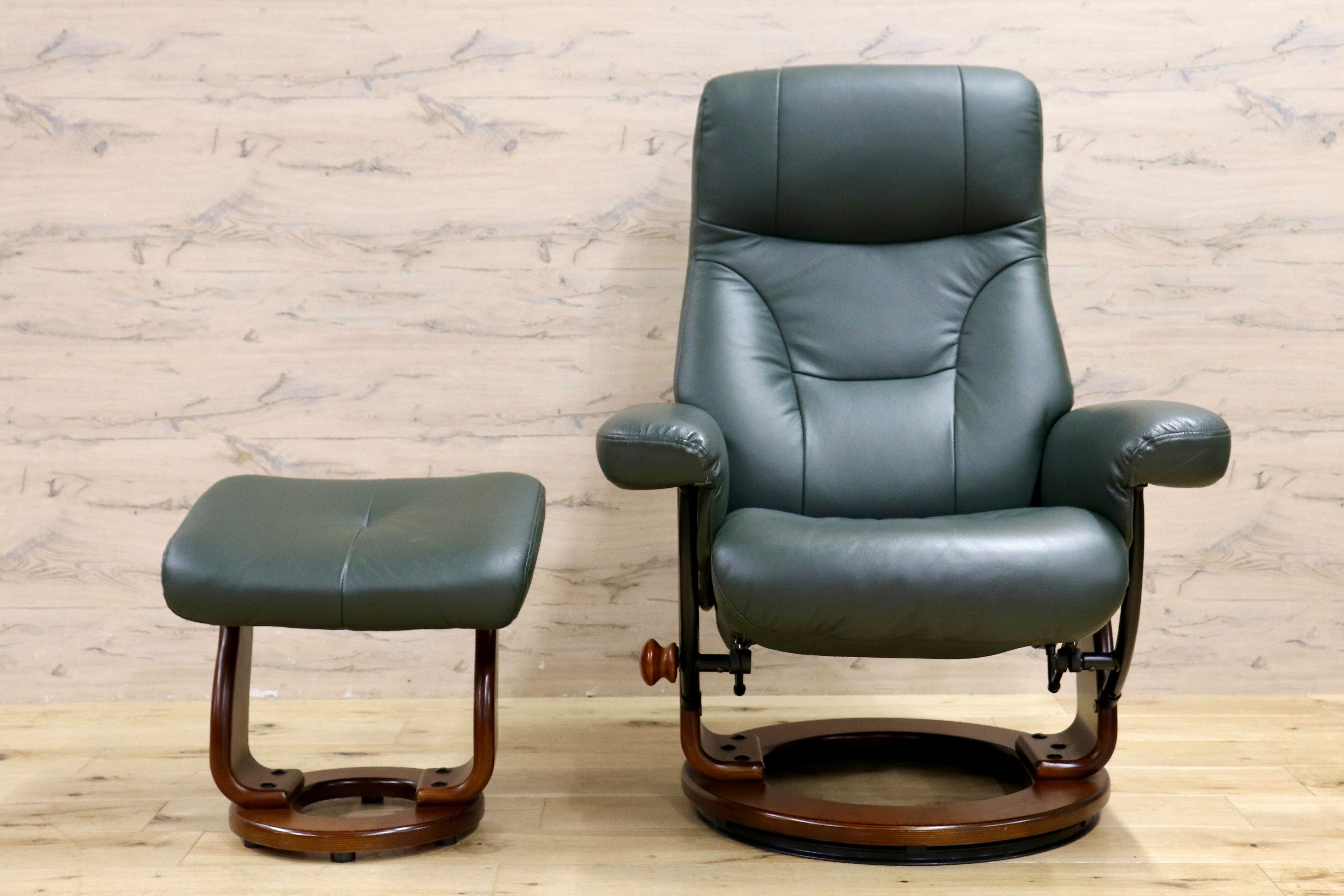 GMIK567○リクライニングチェア オットマンセット パーソナルチェア 1人掛けソファ 回転式 合皮 モダン 北欧スタイル 検) EKORNES