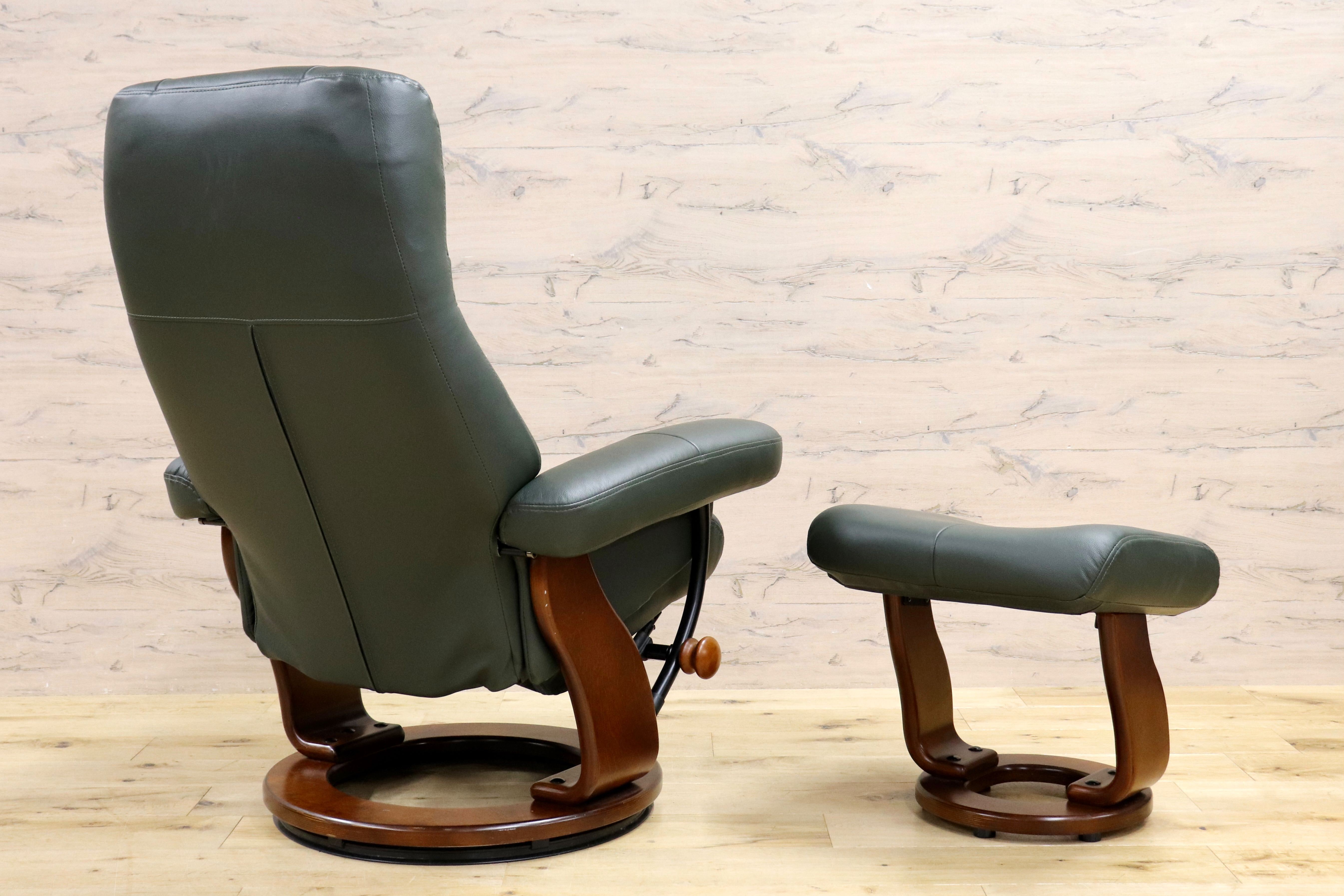 GMIK567○リクライニングチェア オットマンセット パーソナルチェア 1人掛けソファ 回転式 合皮 モダン 北欧スタイル 検) EKORNES