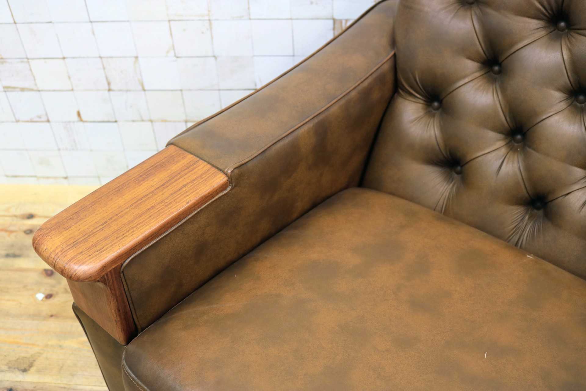 GMJH205B◯冨士ファニチア / FUJI FURNITUR シングルソファ ラウンジチェア パーソナルチェア レザー 応接室 昭和レトロ ヴィンテージ