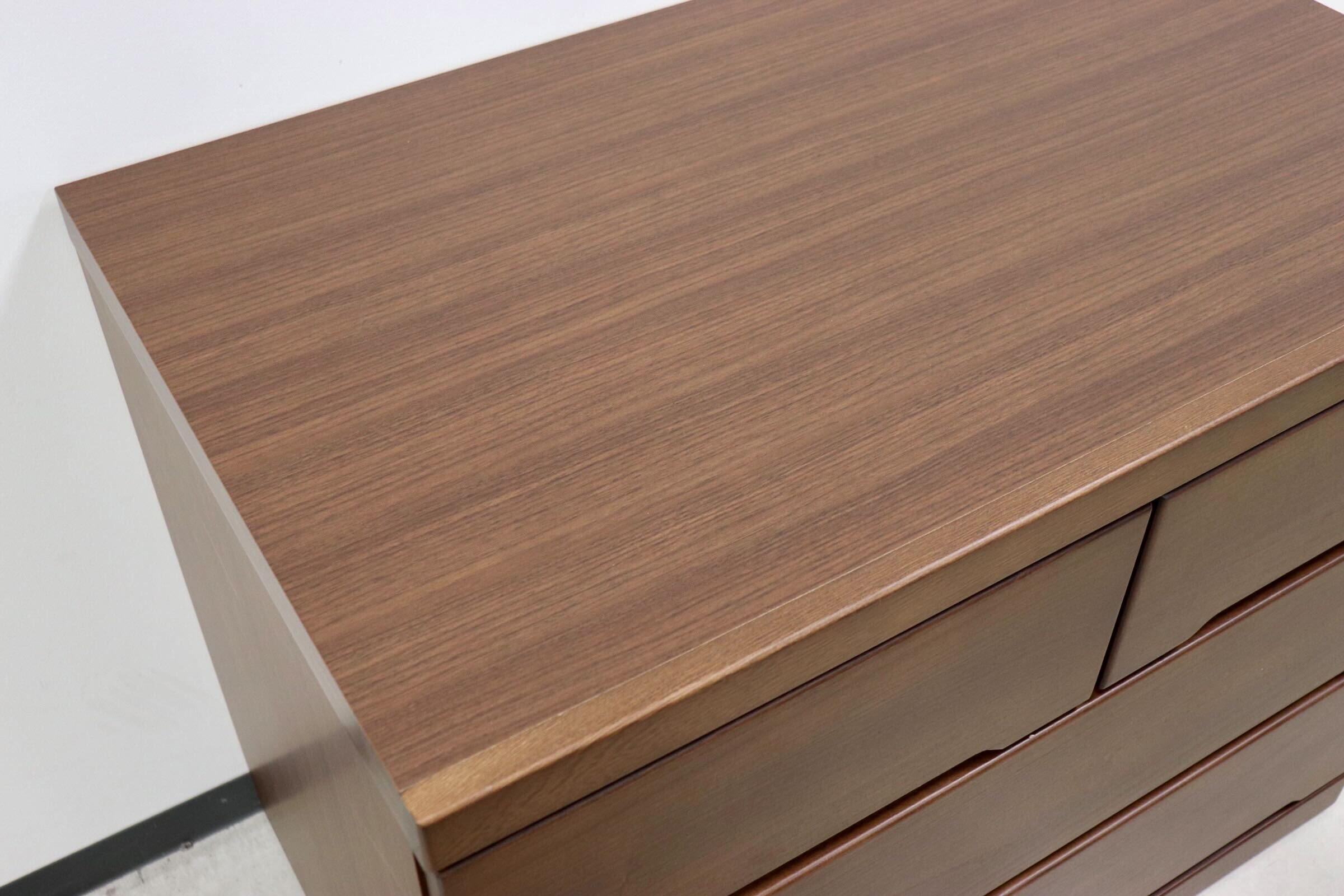 GMGN81A○SANYU furniture / 三友ファニチャー みずき 3段チェスト ローチェスト 洋服タンス キャスター付き ウォールナット色 定価5.2万