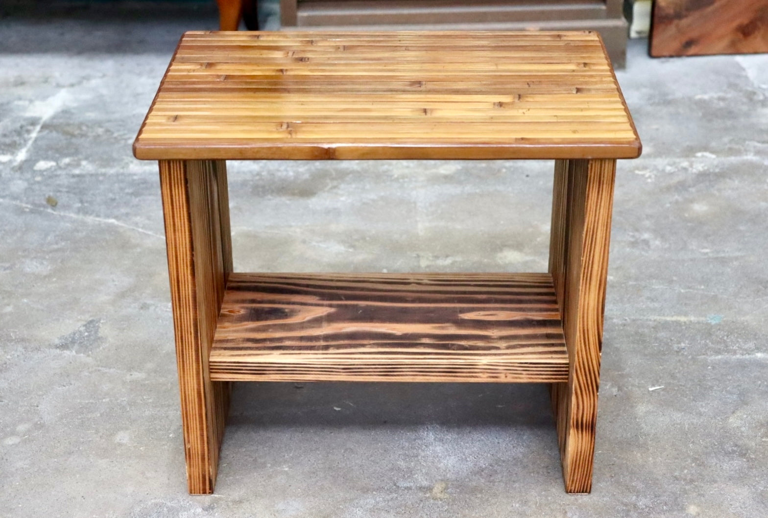 GMJK129A○梅里竹芸 Umezato Bamboo Craft 竹家具 スツール 花台 ディスプレイラック 工芸品 バンブー 宮崎 高級 健康椅子