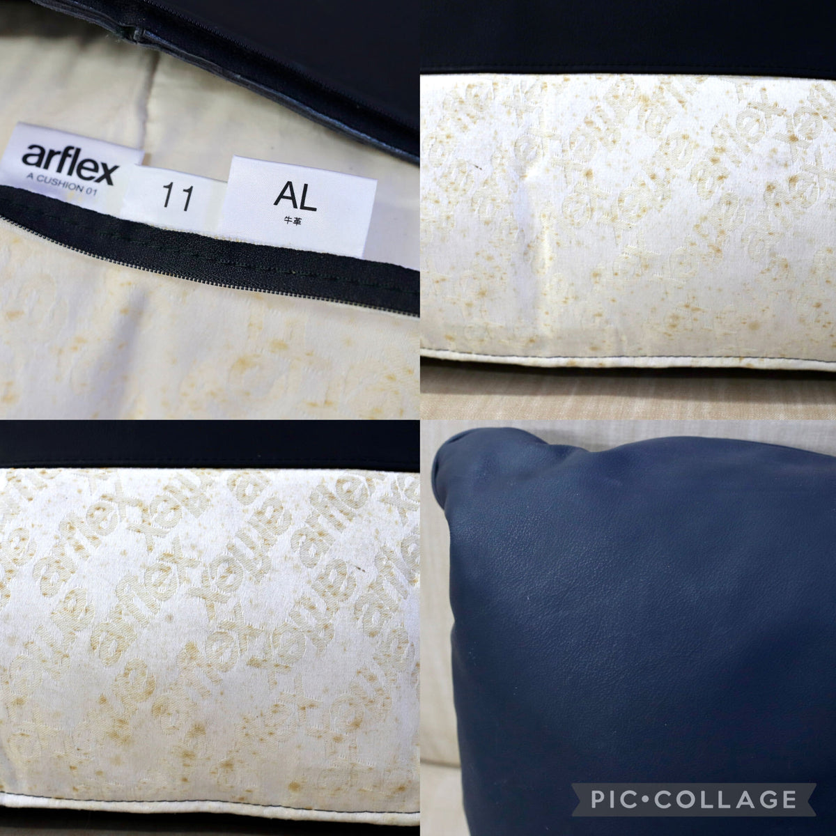 GMGS206K○arflex/アルフレックス A・SOFA A CUSHION 01 クッション 本革 牛革 ブラック 黒 純正 約15万