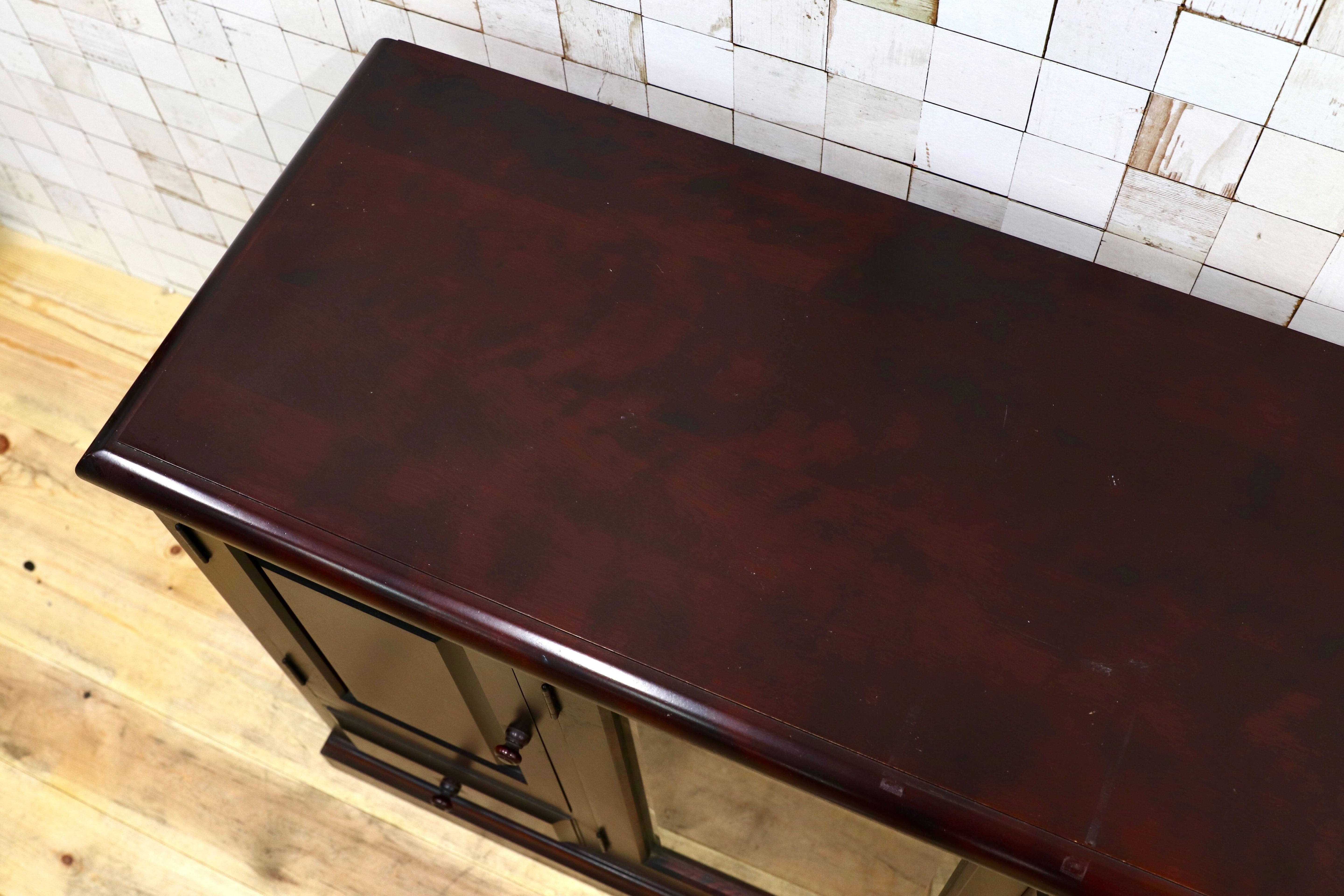 GMHH250○民芸家具 サイドボード リビングボード 樺材 レトロ 和家具 和モダン アンティーク 検）和光 北海道民芸家具 九州民芸家具