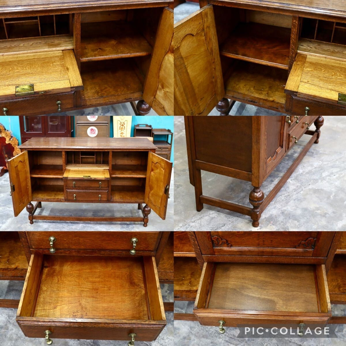 GMJH177○Lloyd’s Antiques / ロイズ・アンティークス 英国アンティーク サイドボード オーク材 クラシック 店舗什器 ヴィンテージ 稀少