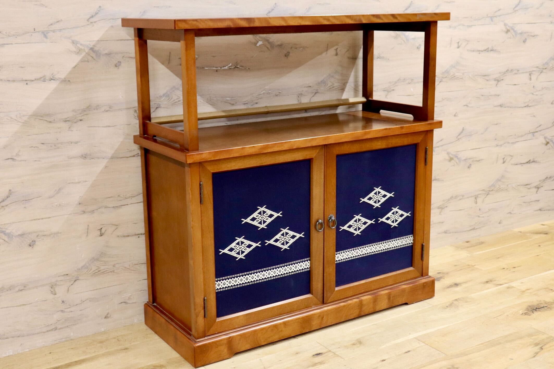 GMIH282A○モリシゲ / MORISHIGE オリーブ印 サイドボード 飾り棚 キャビネット 和家具 和モダン 昭和レトロ 希少