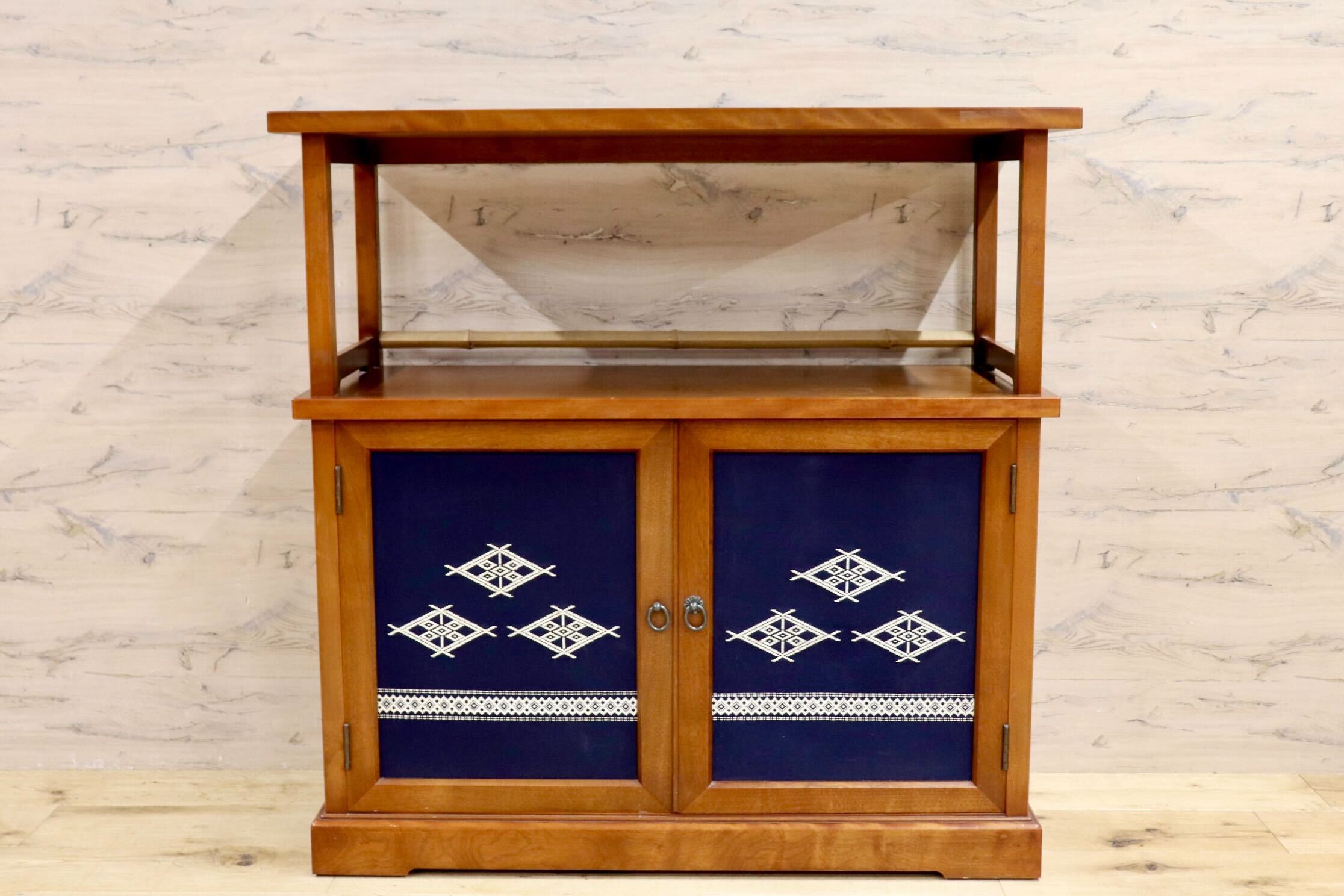 GMIH282A○モリシゲ / MORISHIGE オリーブ印 サイドボード 飾り棚 キャビネット 和家具 和モダン 昭和レトロ 希少