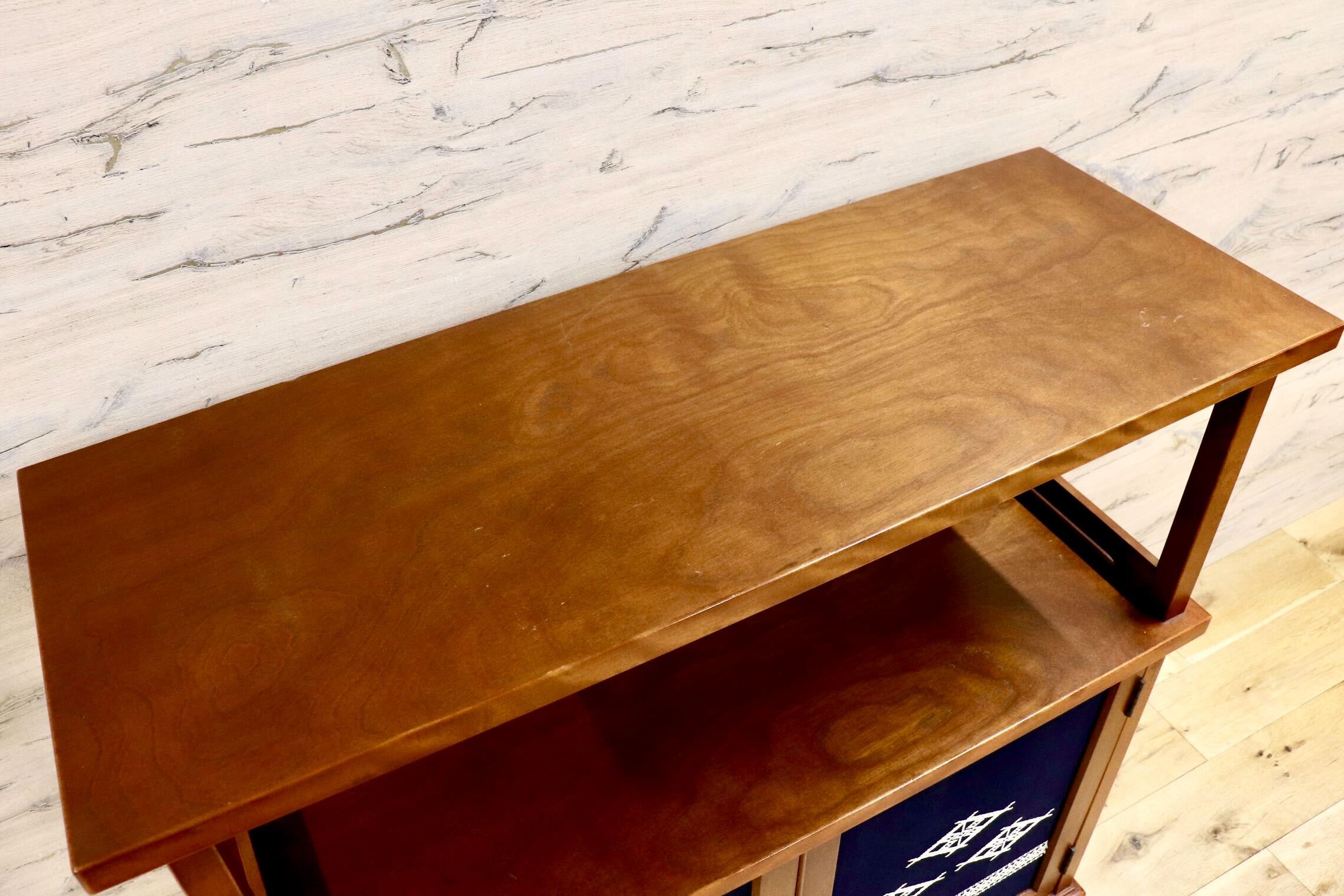 GMIH282A○モリシゲ / MORISHIGE オリーブ印 サイドボード 飾り棚 キャビネット 和家具 和モダン 昭和レトロ 希少