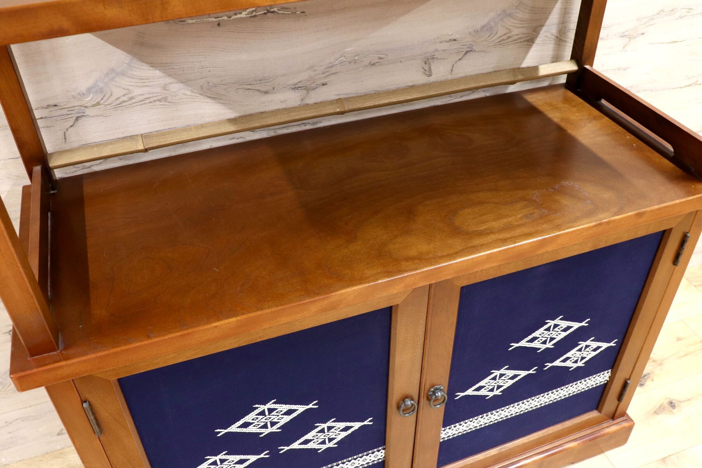 GMIH282A○モリシゲ / MORISHIGE オリーブ印 サイドボード 飾り棚 キャビネット 和家具 和モダン 昭和レトロ 希少