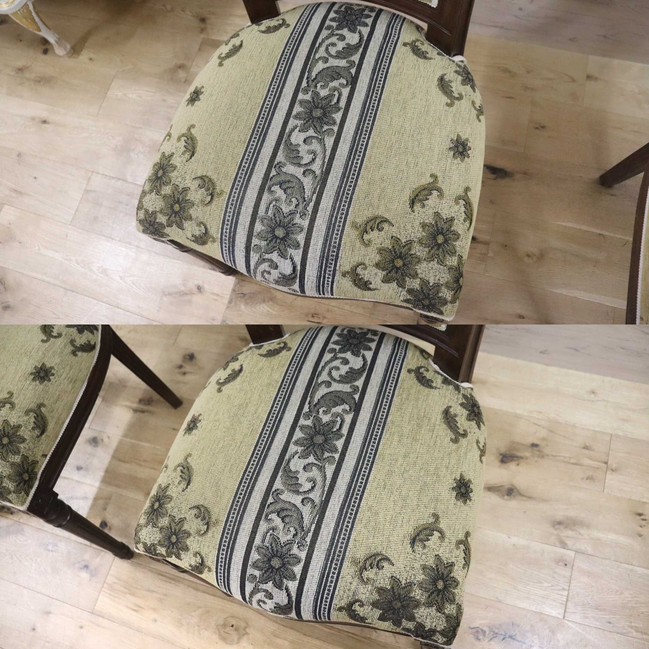 GMGN488A○イタリア製 ダイニングチェア アームレスチェア 椅子 マホガニー材 ファブリック 花柄 クラシック 西洋 ヨーロピアン 2脚セット