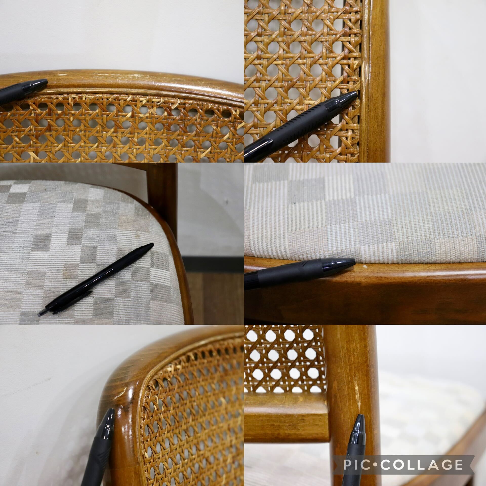 GMIK251A○karimoku / カリモク ダイニングチェア ラタンバック 籐張り 食卓椅子 北欧モダン 国産家具 昭和レトロ