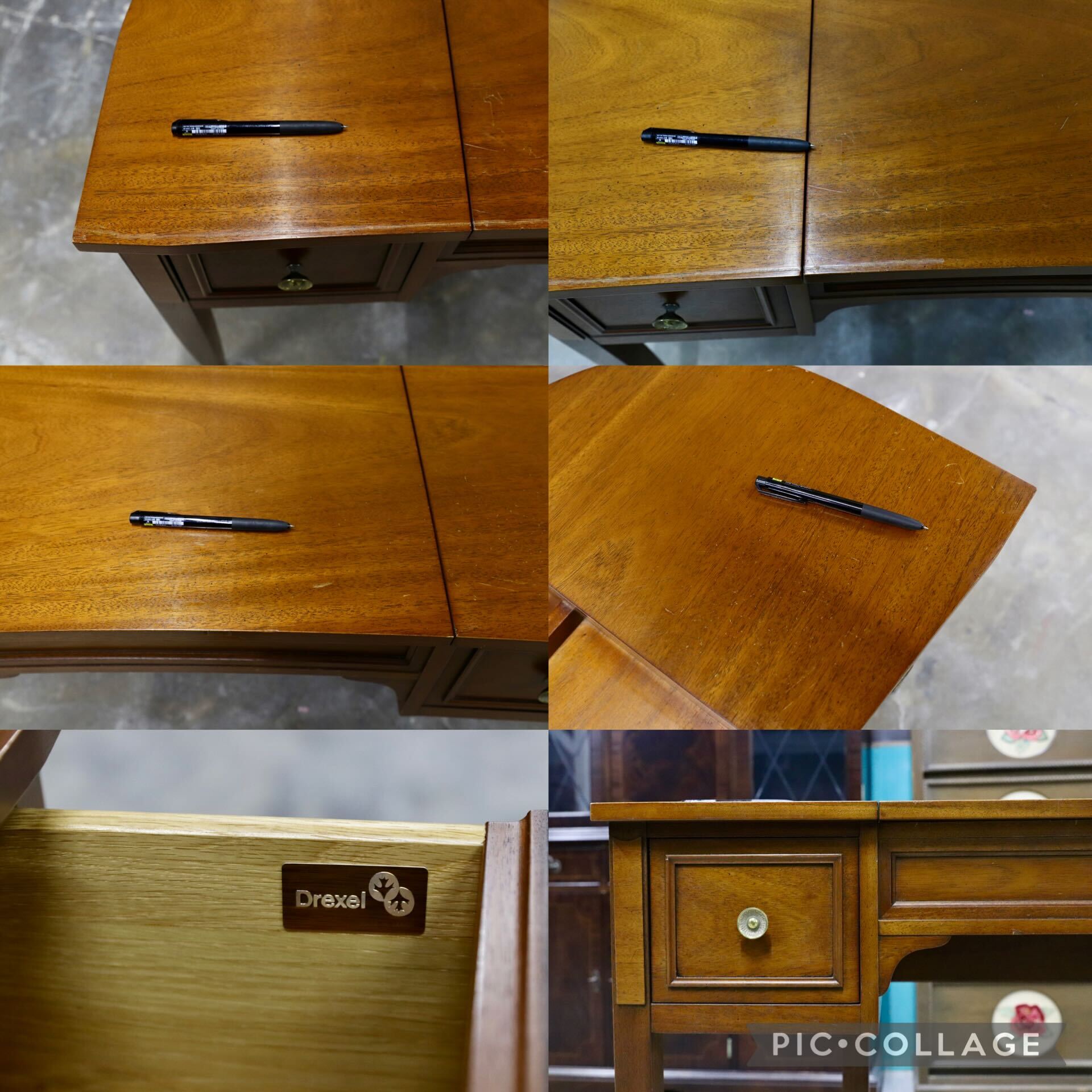 GMIK574○DREXEL HERITAGE /ドレクセルヘリテイジ トライユン ドレッサー デスク 机 クラシック ヴィンテージ アンティーク 定価約43万