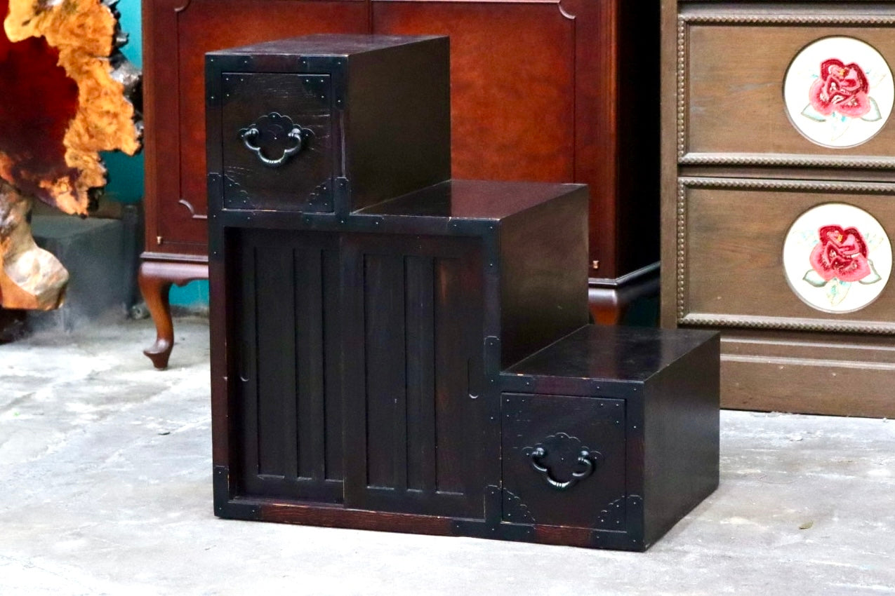 GMJS110C○階段箪笥 両面箪笥 チェスト 整理箪笥 タンス 引き出し 和家具 和モダン 和室 座敷 古民家 レトロ ヴィンテージ