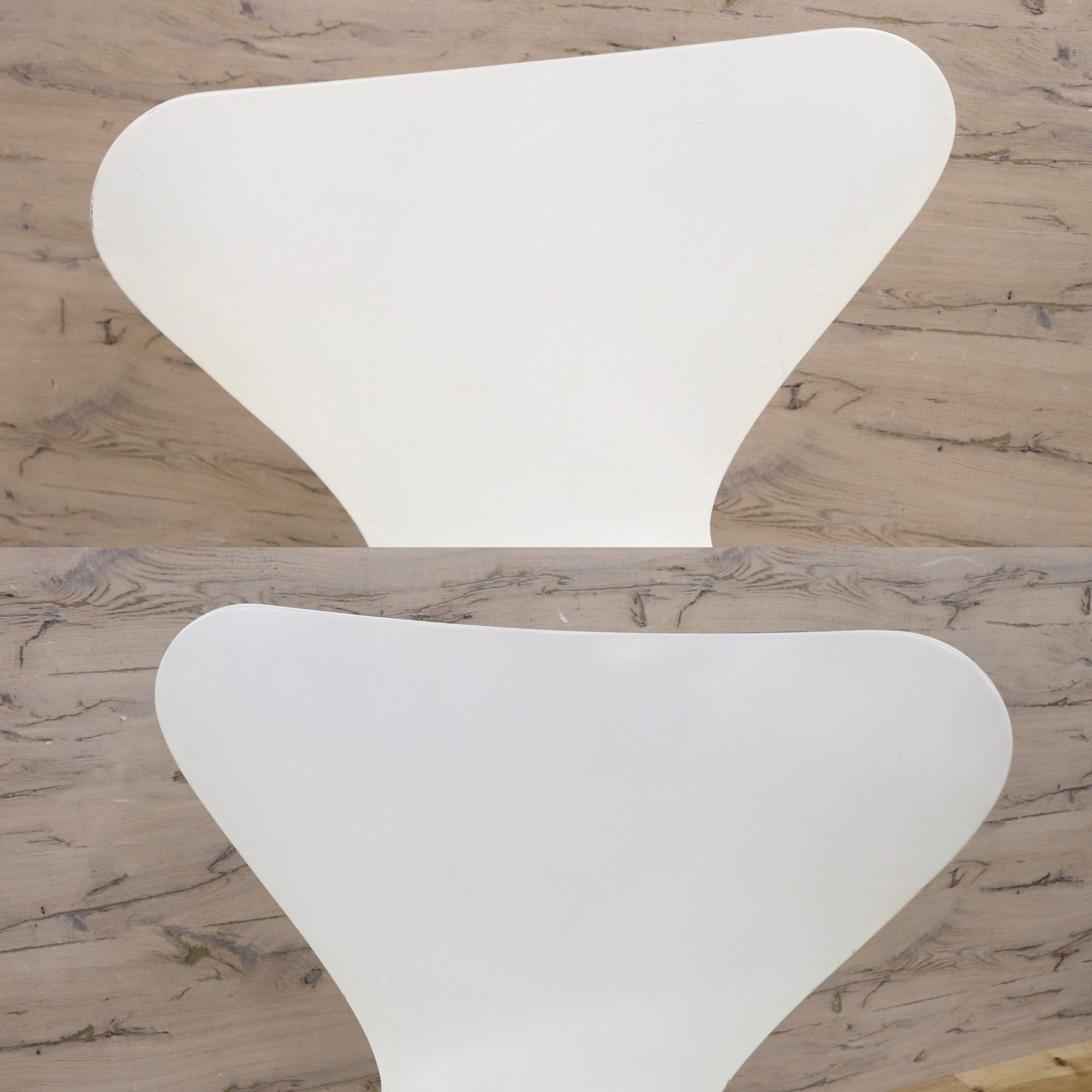 GMGK513E○FRITZ HANSEN / フリッツハンセン セブンチェア ホワイト スタッキングチェア 2脚セット 北欧家具 名作 91年 ヴィンテージ