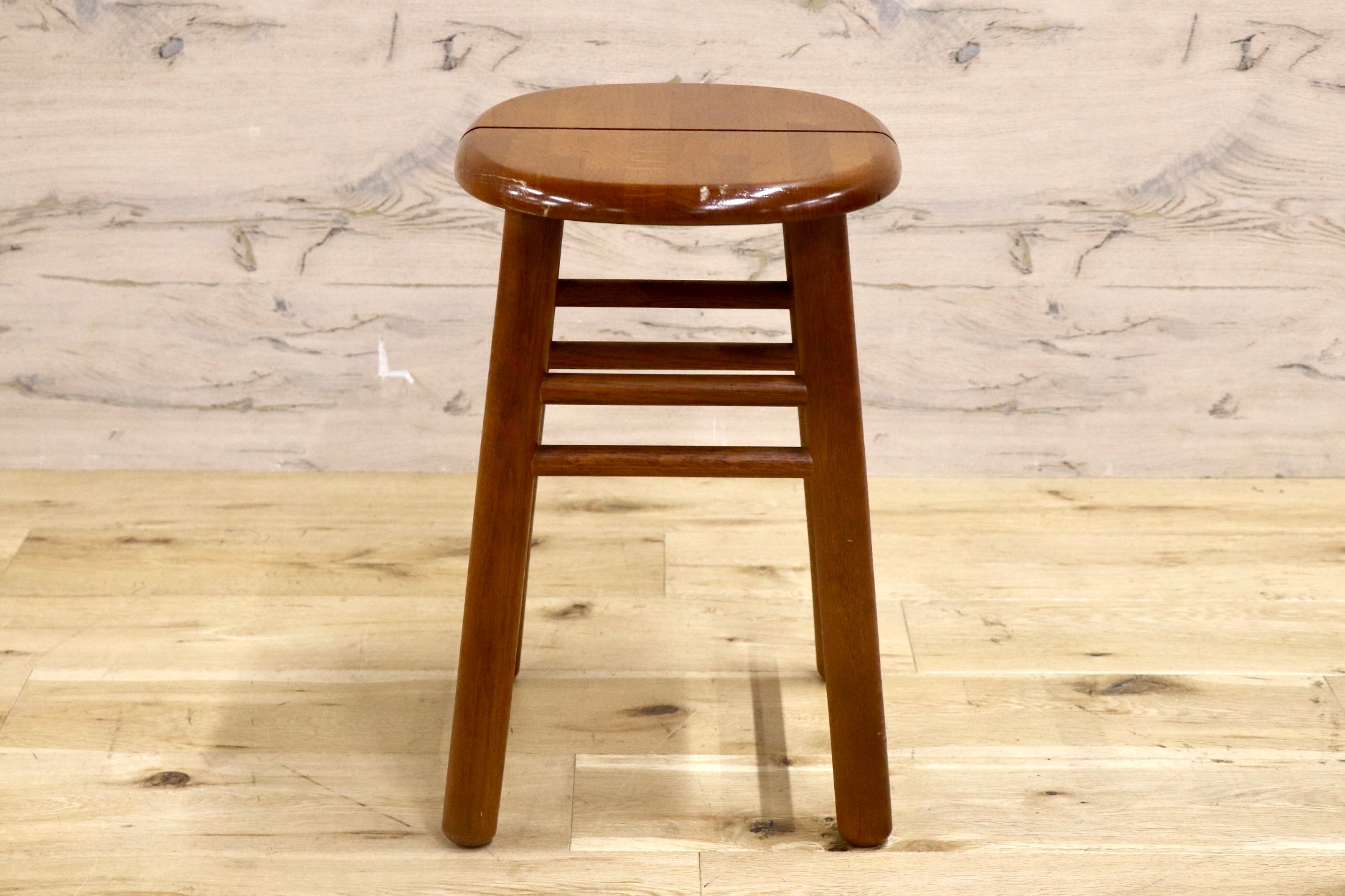 GMJH235C○karimoku / カリモク スツール 椅子 ヴィンテージ 飾り台 花台 レトロ ヴィンテージ 木製 国産家具