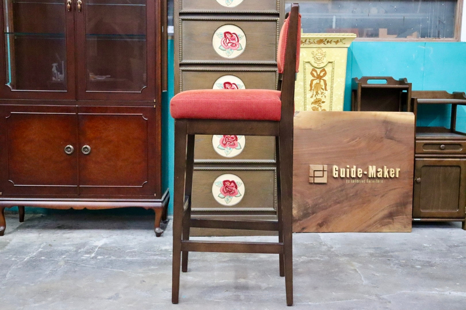 GMJH168A○カウンターチェア ハイチェア バースツール ハイスツール ファブリック 椅子 レトロ ヴィンテージ モダン
