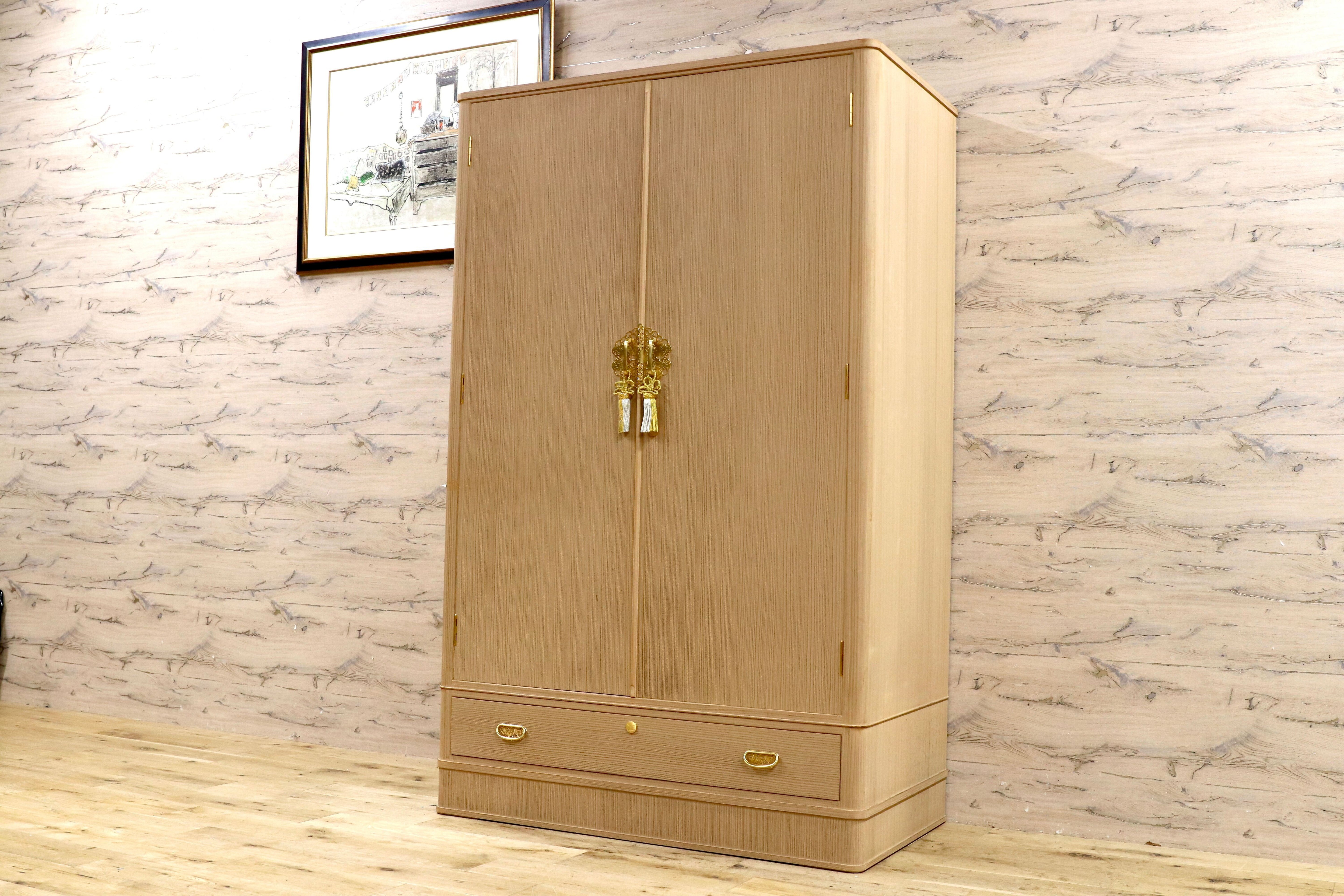 GMIS423○木匠 政成政輝作 伝統工芸 ワードローブ 洋服箪笥 桐箪笥 箪笥 タンス 着物箪笥