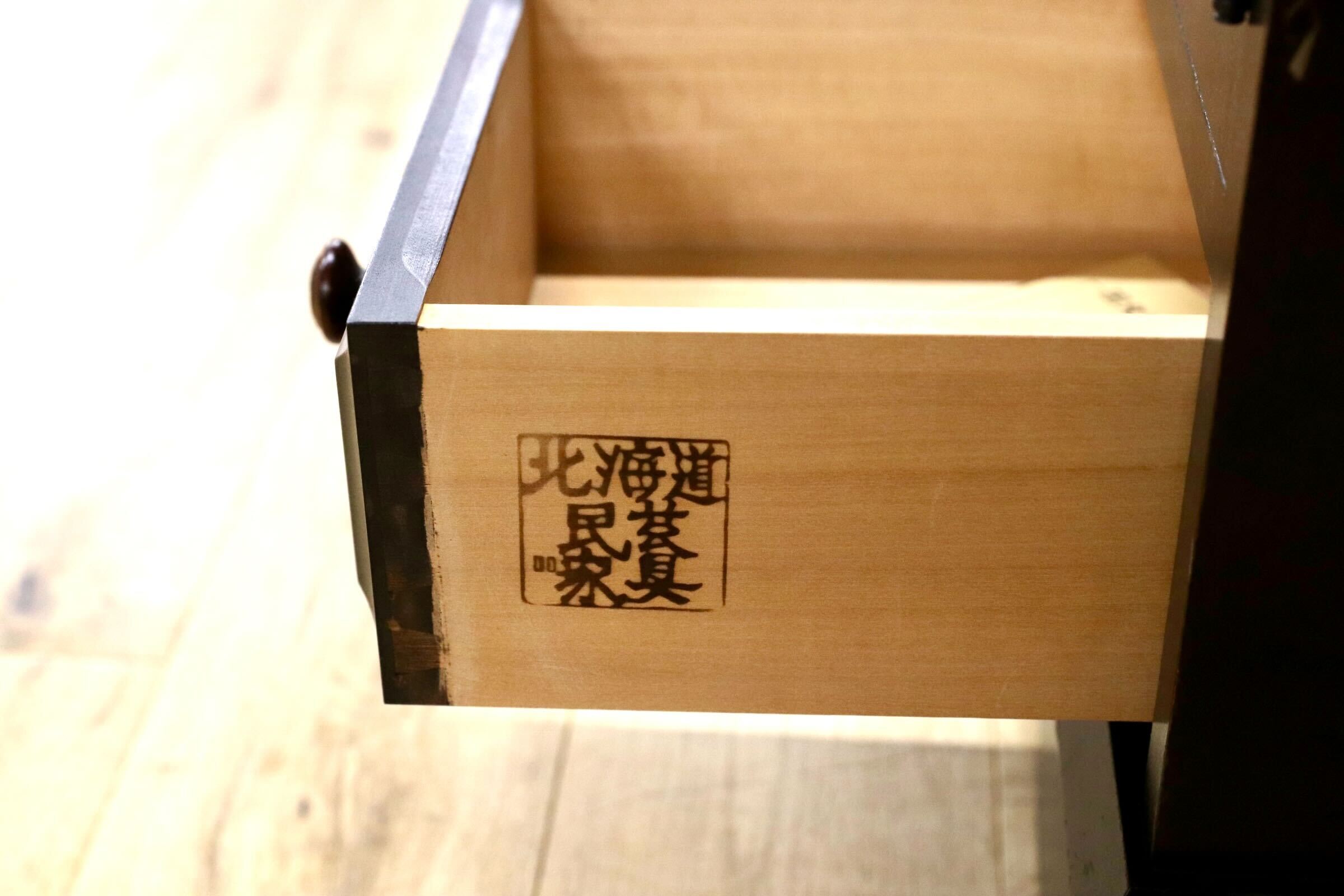 GMJK126○北海道民芸家具 サイドボード リビングボード キャビネット 樺材 和モダン 民芸家具 水屋箪笥 国産家具 アンティーク