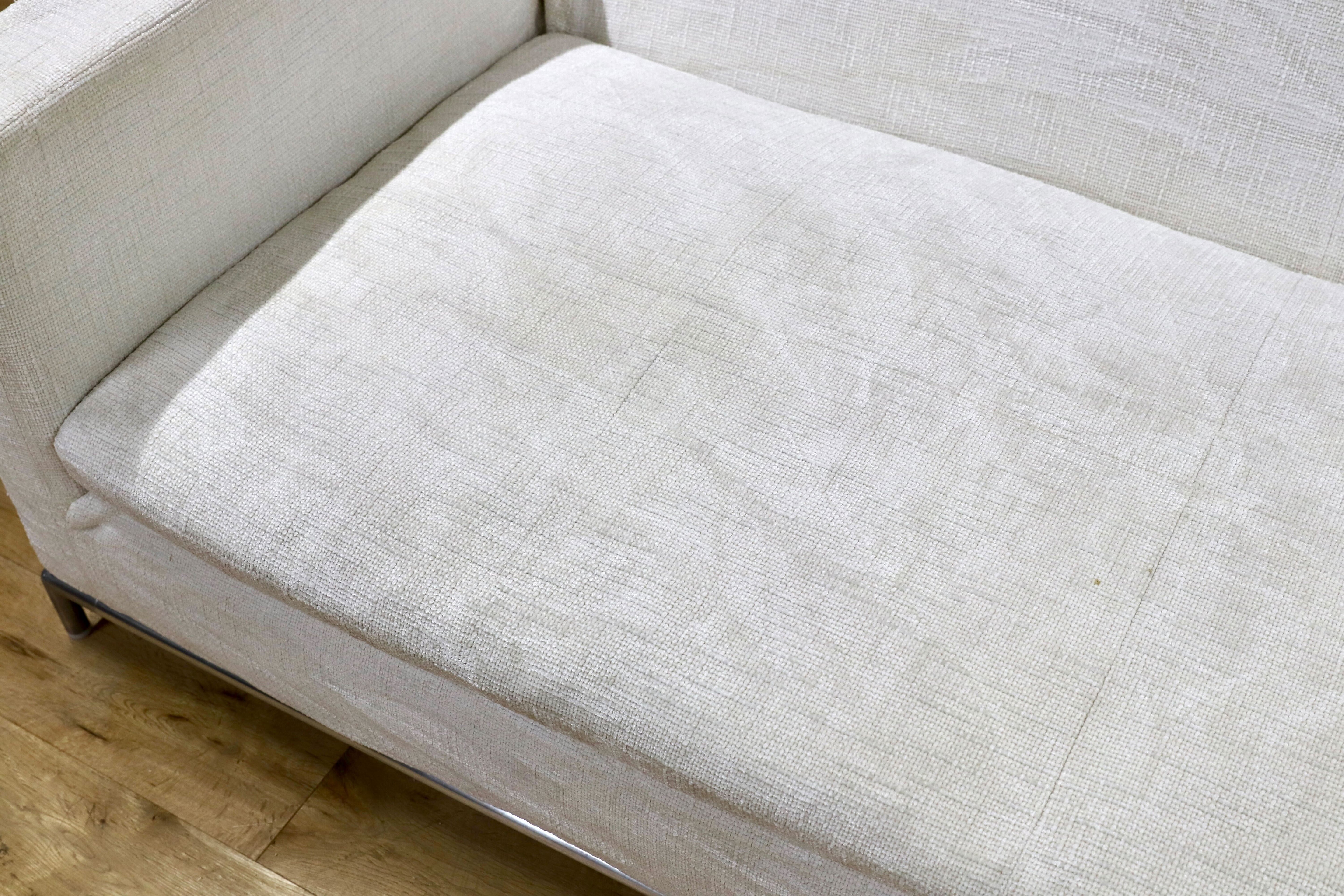 GMIS256○B&B ITALIA / ビーアンドビー GEORGE ジョージ 3人掛けソファ トリプルソファ 白 布張り アントニオ・チッテリオ 定価約80万