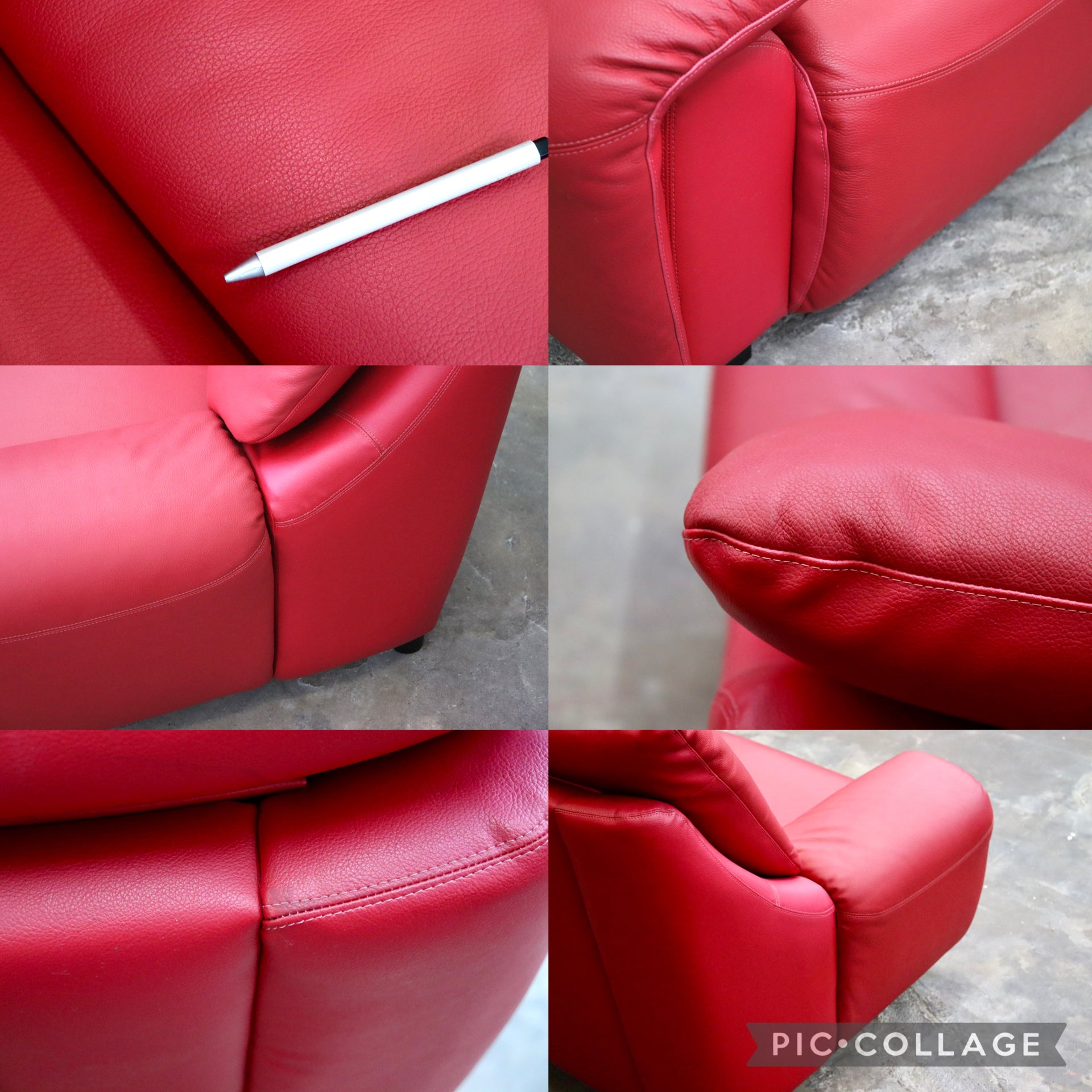 GMJK263B○FUJI FURNITURE / 冨士ファニチア L6760A 1人掛けソファ シングルソファ ラウンジチェア 本革 レッド 国産家具 美品