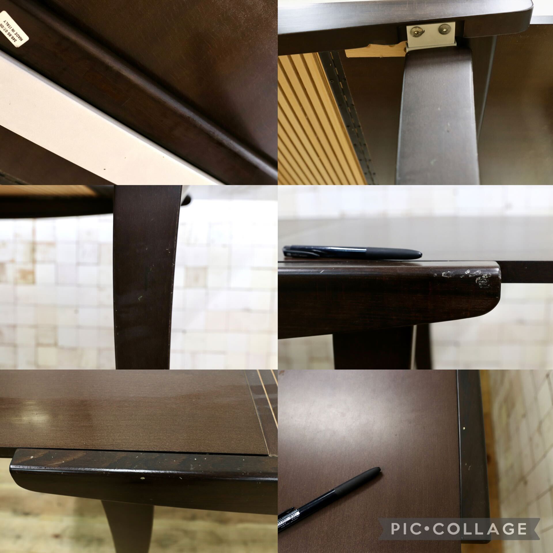 GMIS537○Calligaris / カリガリス イタリア製 モダン エクステンション ダイニングテーブル 食卓テーブル ブラウン