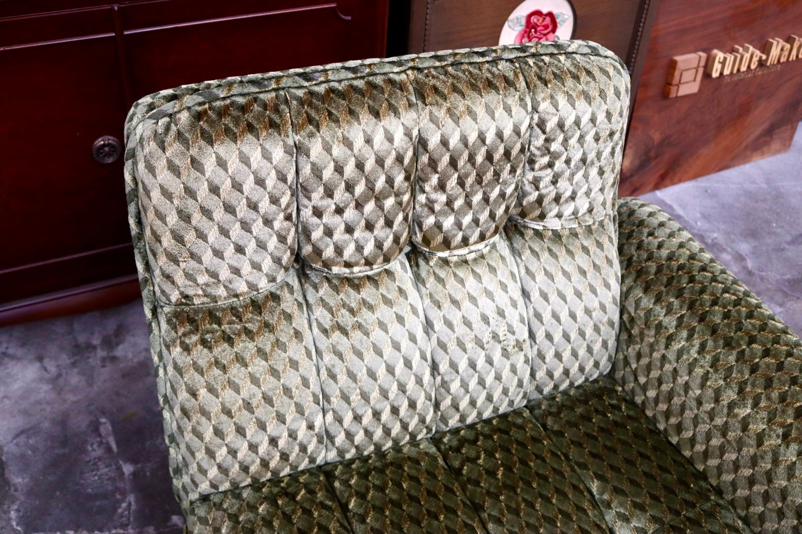 GMJK210A○karimoku / カリモク 1人掛けソファ シングルソファ 椅子 ラウンジチェア ファブリック オールドカリモク ヴィンテージ 国産家具