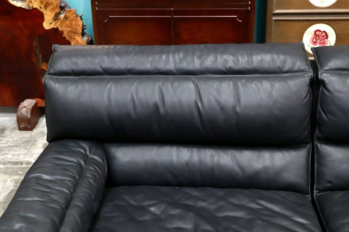 GMJK230○rossi di albizzate / ロッシ ディ アルビザーテ Bogo System 総本革 2Pソファ 黒 イタリア製 IDC大塚家具取扱 参定約400万円