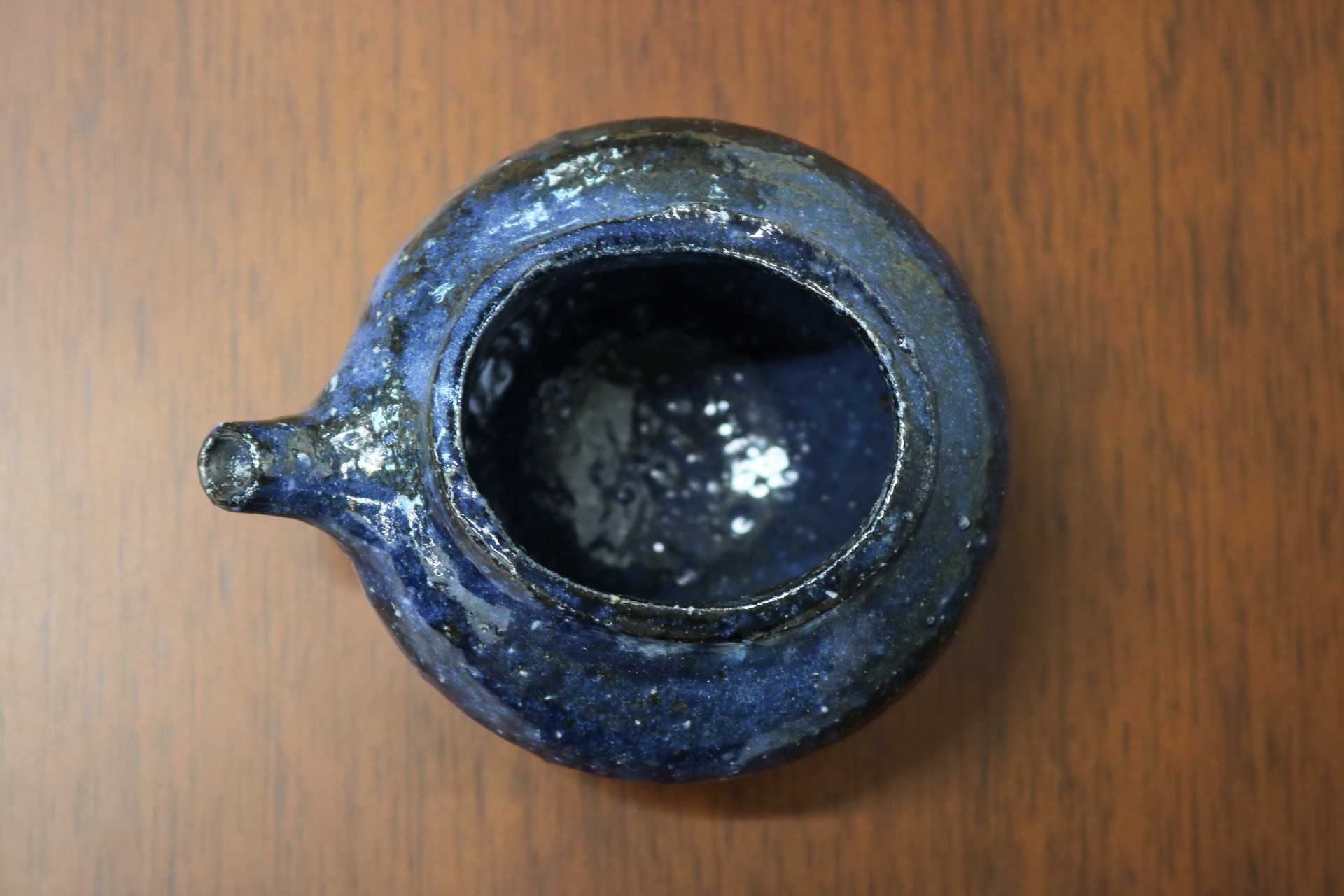 GMJO84B○千代市陶房 清水万佐年 丹波焼 青片口 伝統工芸 丹波篠山 未使用