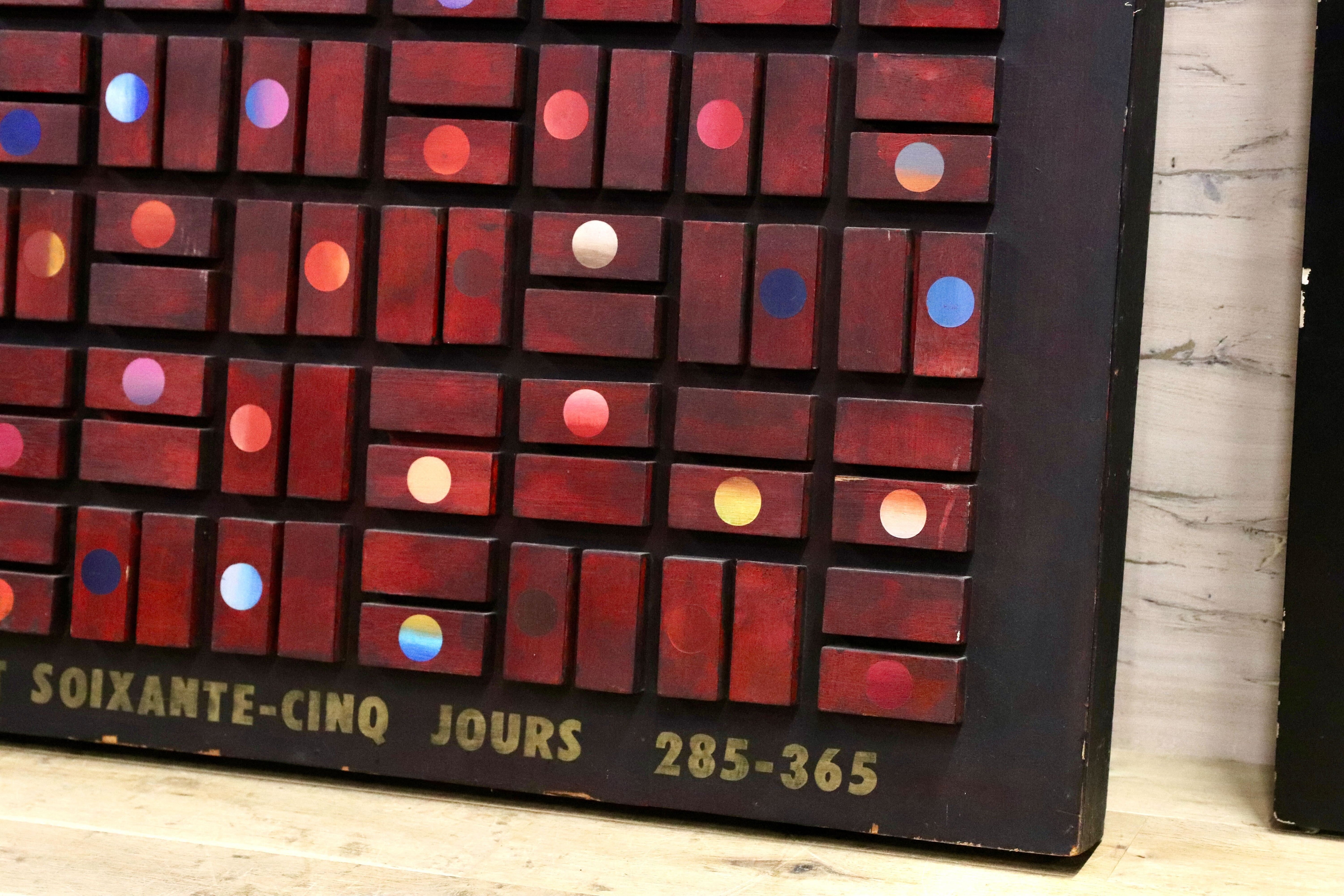 GMIH156○TROIS CENT SOIXANTE-CINQ JOURS 285-365 フランス モダンアート作品 アンティーク オブジェ インテリア 木製