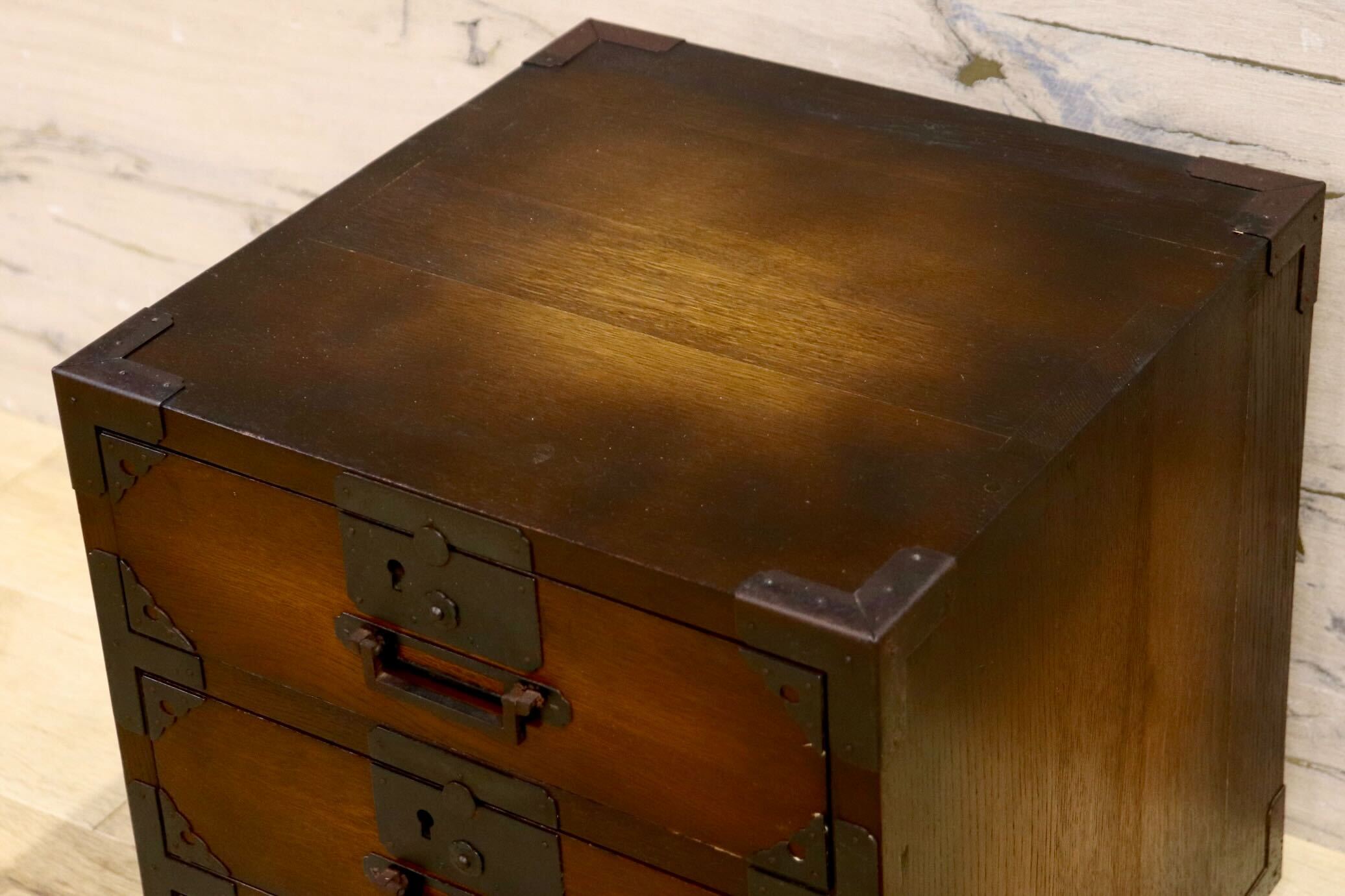 GMIH85B○飛騨産業 / HIDA キツツキ 小箪笥 小引き出し 収納箱 和製アンティーク 昭和レトロ 和室 和モダン